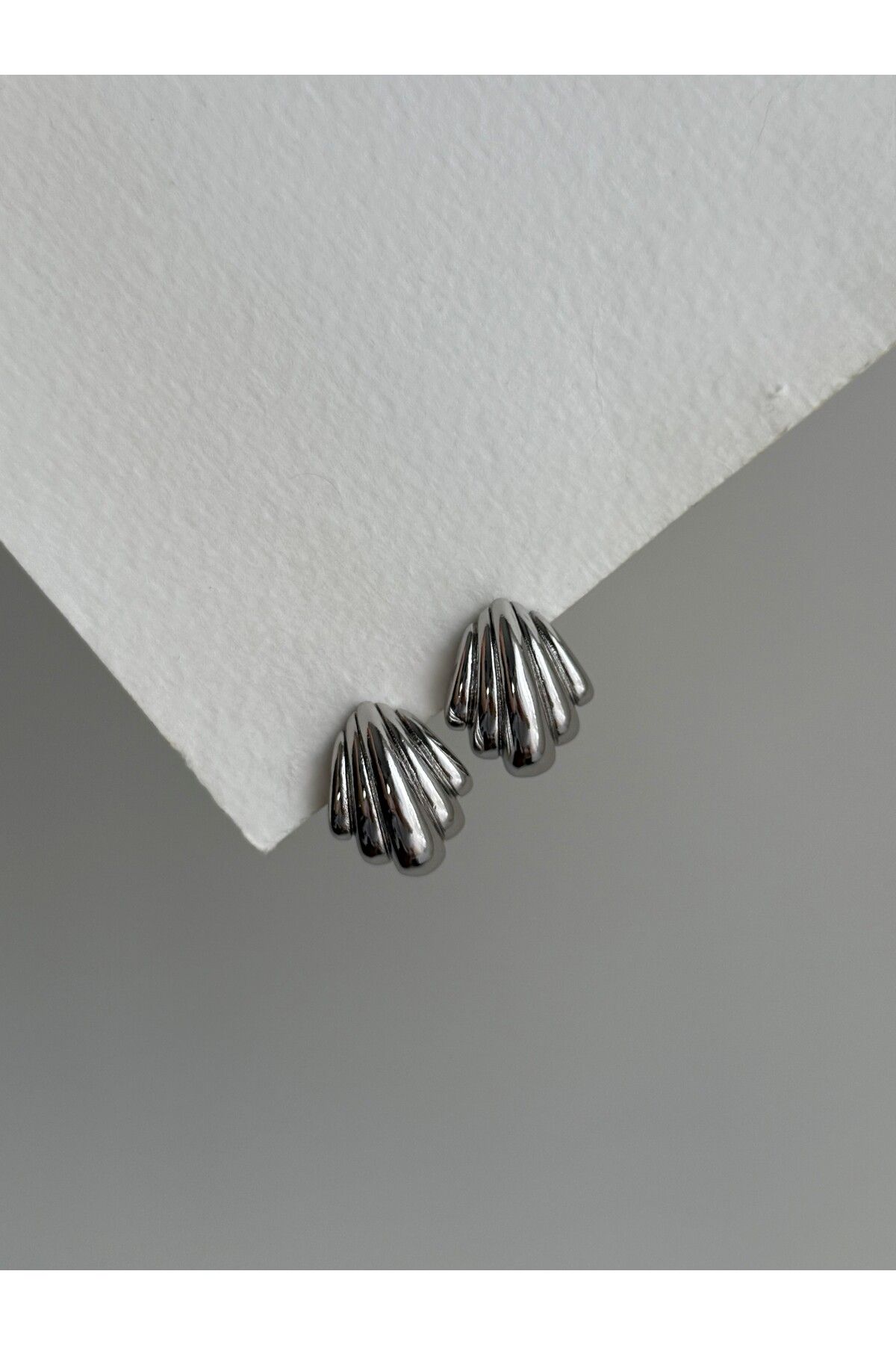Owentis Çelik Silver Vintage Model Bold Brillant Küpe -kararma yapmaz-
