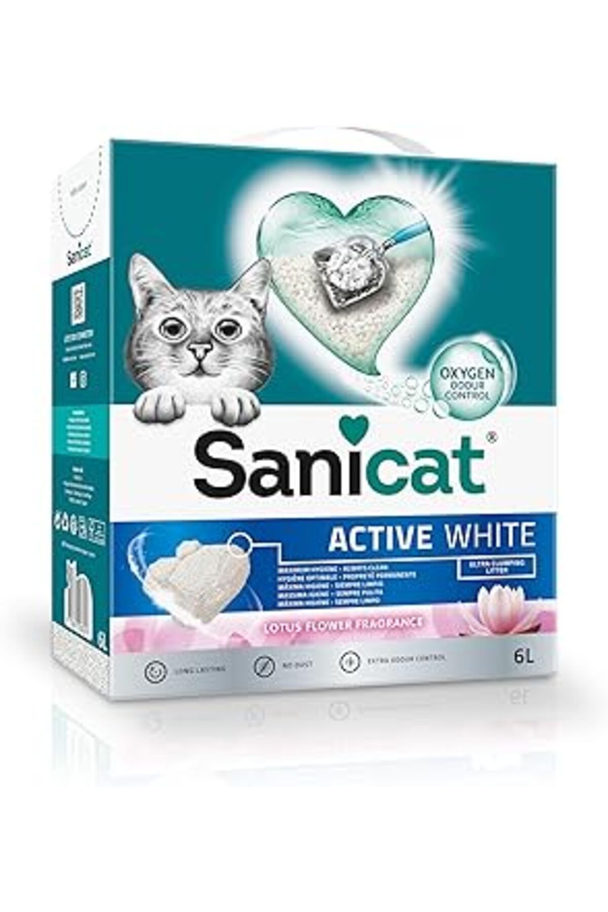 karadağsb Sanicat Active White Lotus Çiçeği Topaklanan Kedi Kumu 6L