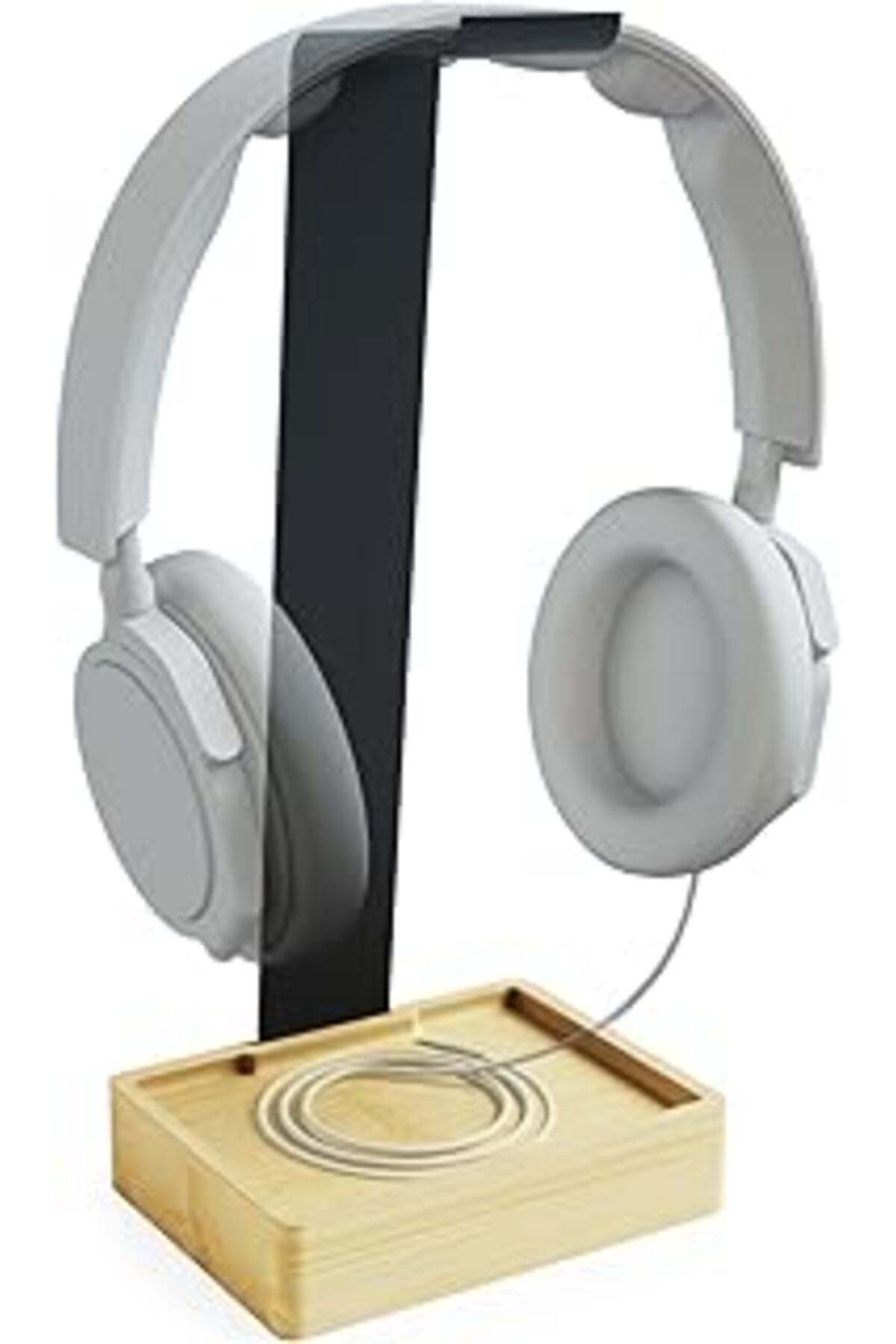 karadağsb Kd Essentials – Kulaklık Tutucu Ve Başlık Askısı, Son Derece Dayanıklı Metal Ve Bambudan Yapılmış,