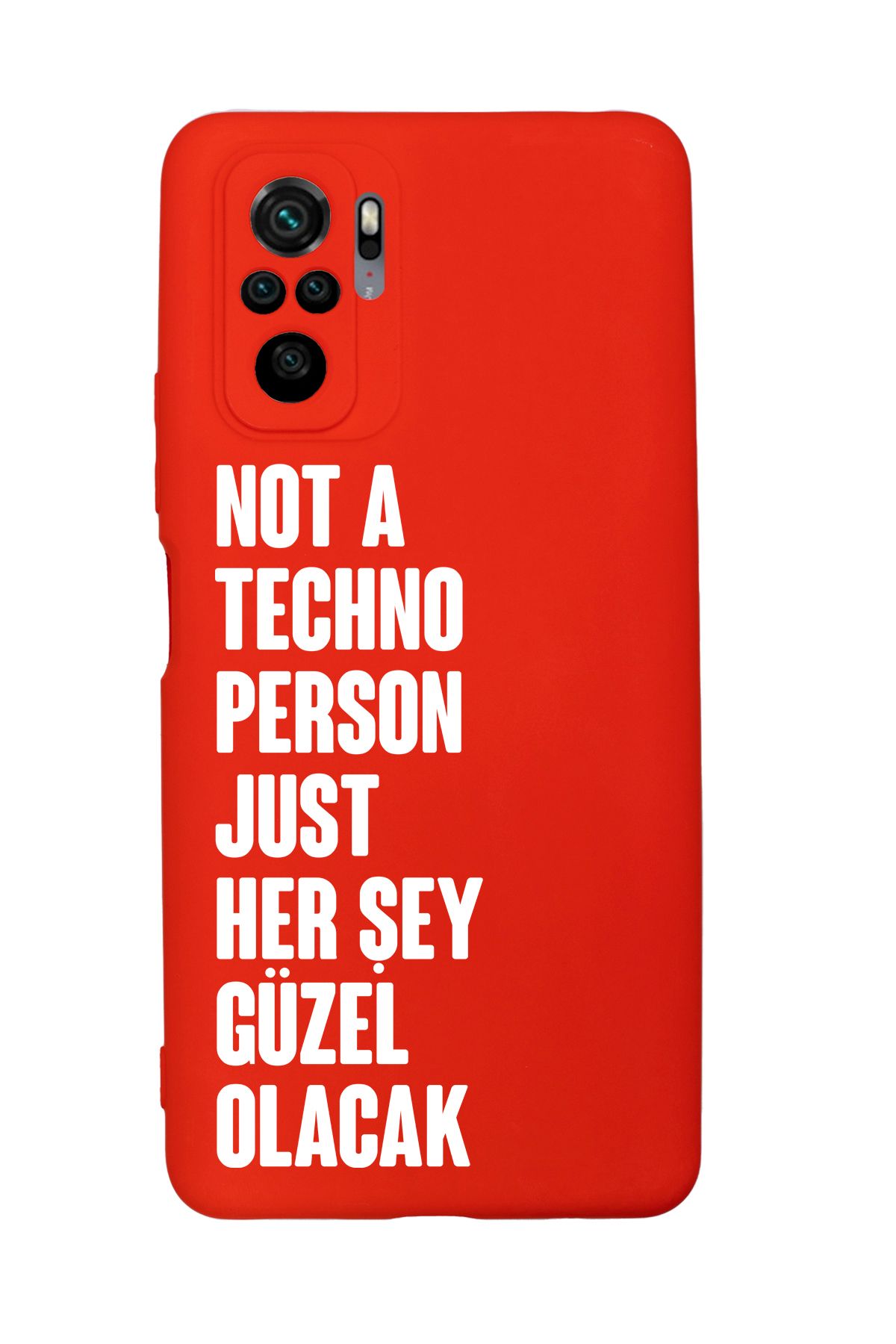 mooodcase Redmi Note 10 / 10s Uyumlu Not Techno Person Just Her Şey Güzel Olacak Desenli Telefon Kılıfı