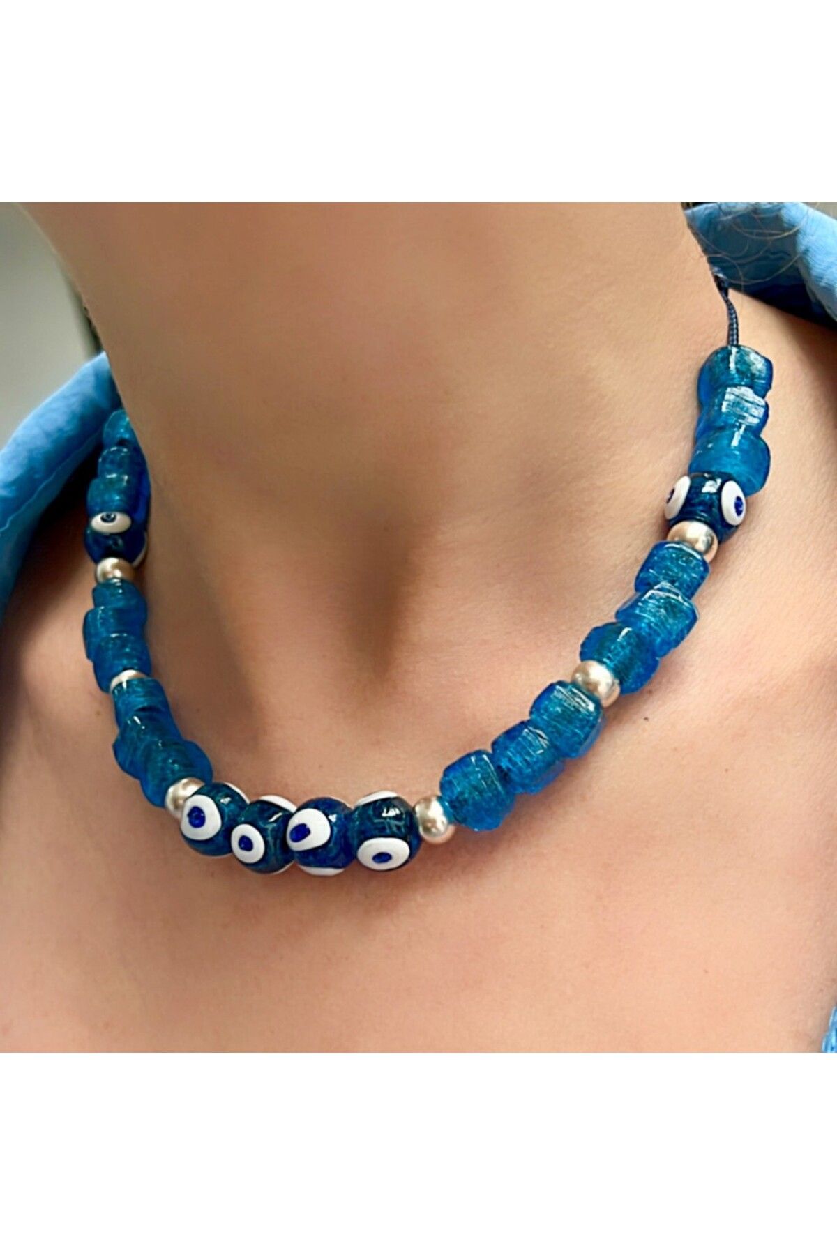 Kutcha Accessories Cam Nazar Boncuklu Bodrum Kolye