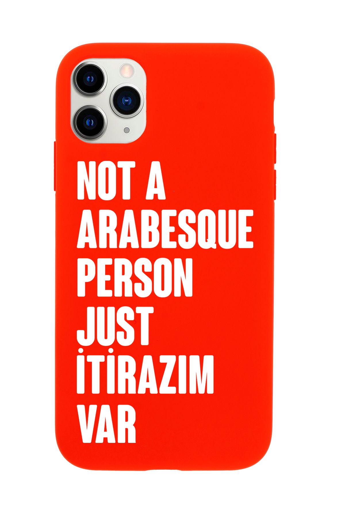 mooodcase iPhone 11 Pro Max Uyumlu Not Arabesque Person Just İtirazım Var Desenli Telefon Kılıfı