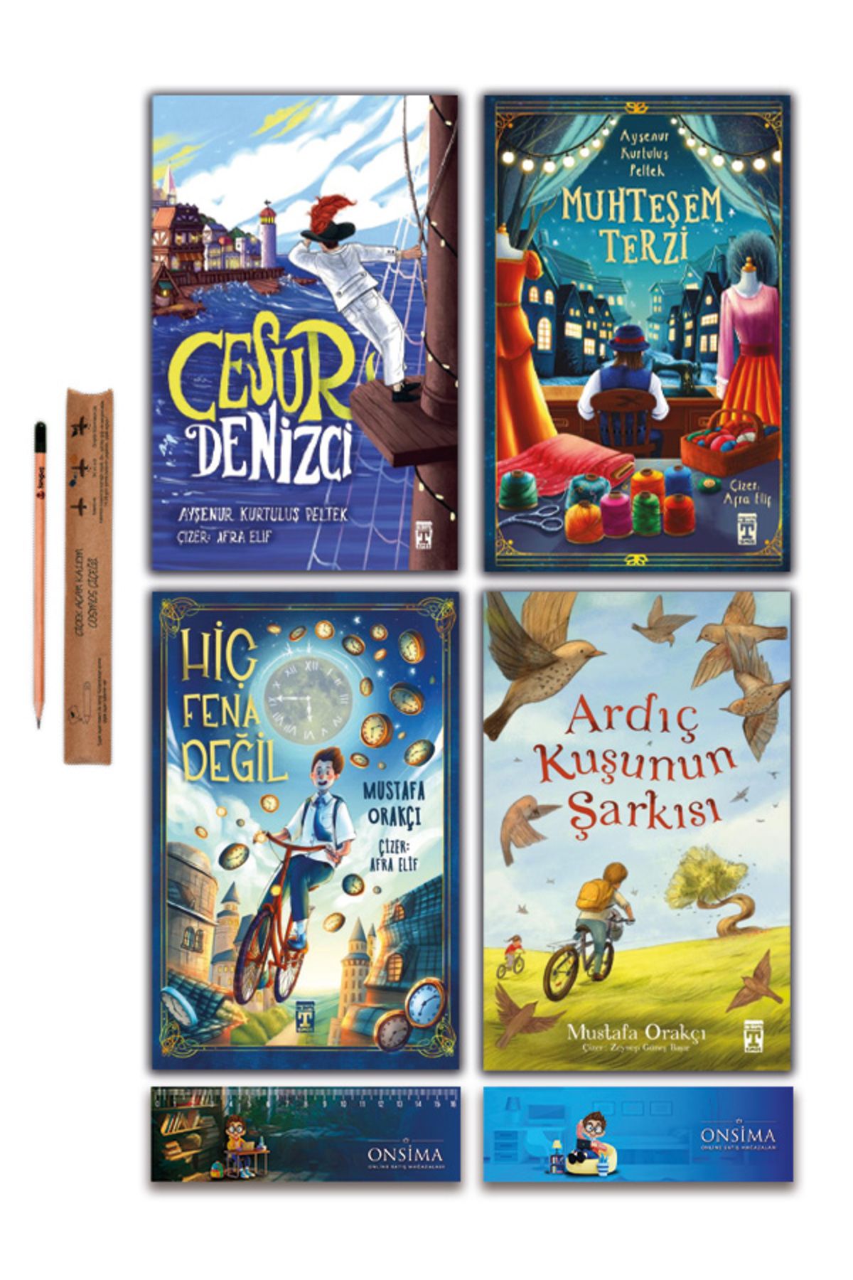 İlk Genç Timaş Hiç Fena Değil - Cesur Denizci - Muhteşem Terzi - Ardıç Kuşunun Şarkısı Set 4 Kitap