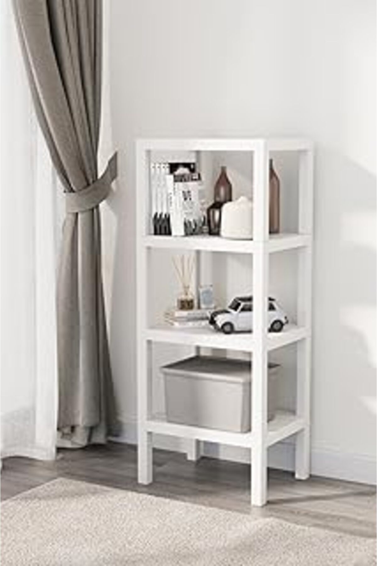 Mu Art Mithra Life 4 Katlı Plastik Beyaz Banyo Mutfak Rafı Mit1049
