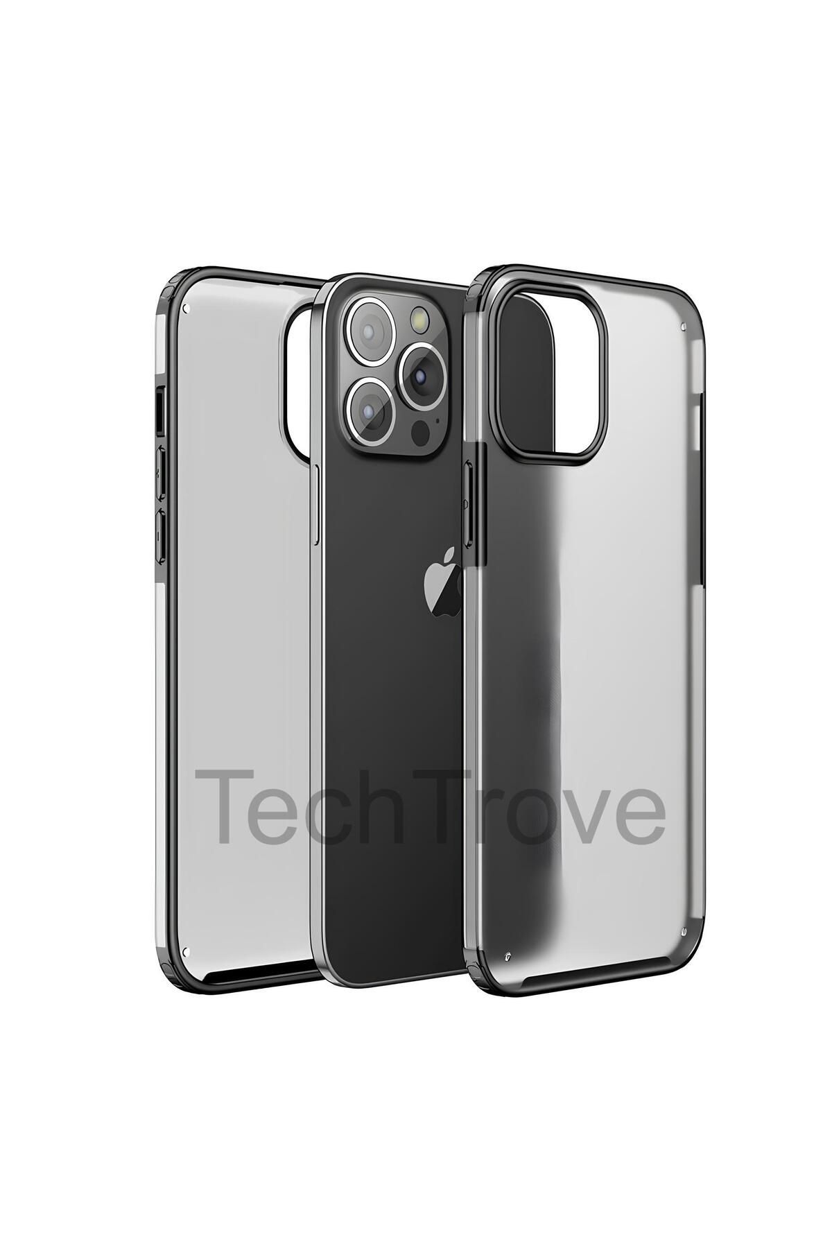 TechTrove Apple iPhone 13 Pro Kılıf Extra Korumalı Arkası Şeffaf Slikon Kapak