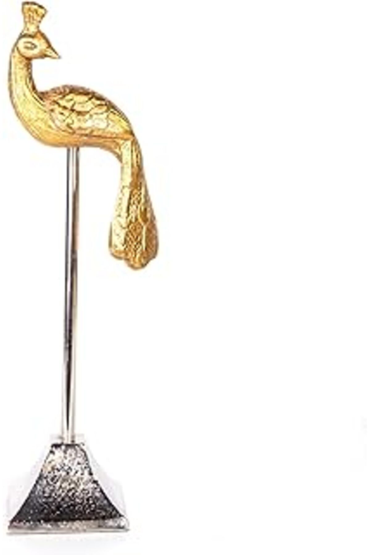 karadağsb Herdekora Metal Biblo Tavuskuşu Gold-Gümüş 10X7X28 Cm.