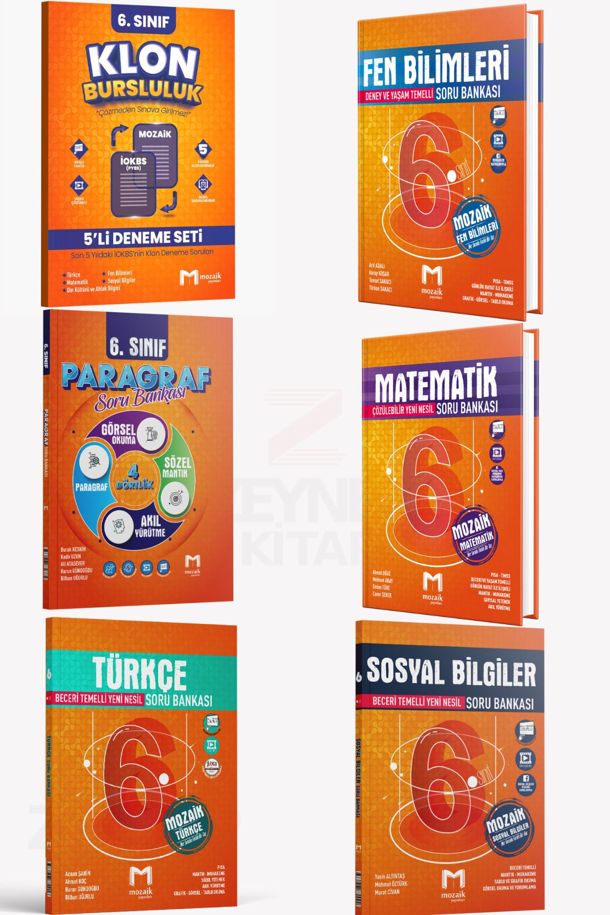 Mozaik Yayınları 6.Sınıf Tüm Dersler Soru Bankası 6 Kitap Set