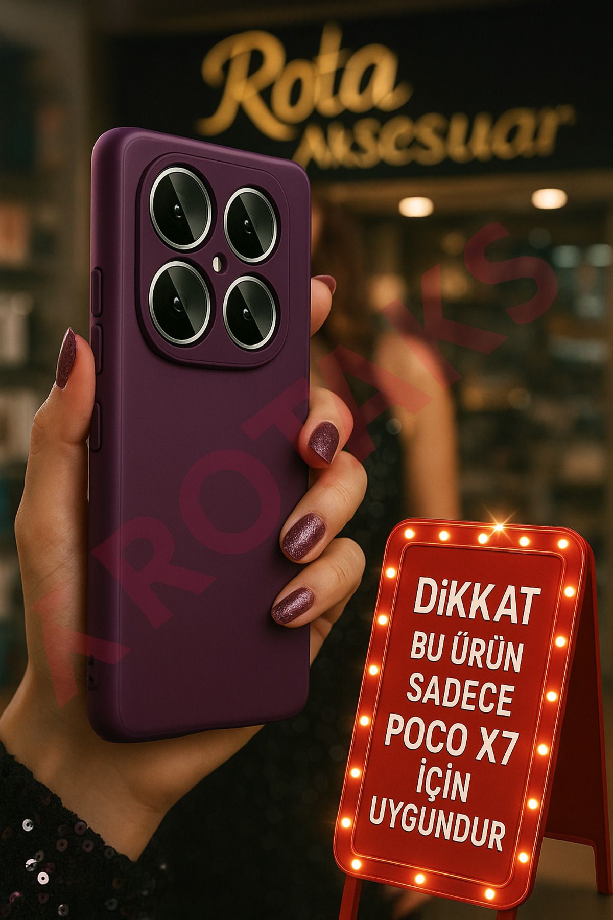 Rotaks Xiaomi POCO X7 Uyumlu Kadife İçli Mat Silikon Kılıf – İnce, Esnek, Darbe Korumalı, Leke Tutmaz