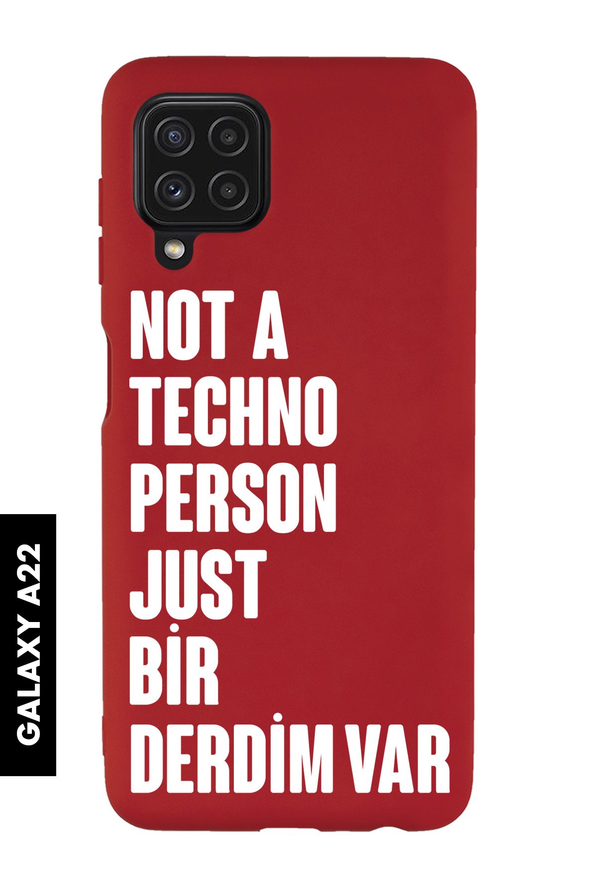 mooodcase Samsung A22 Uyumlu Not Techno Person Just Bir Derdim Var Desenli Telefon Kılıfı