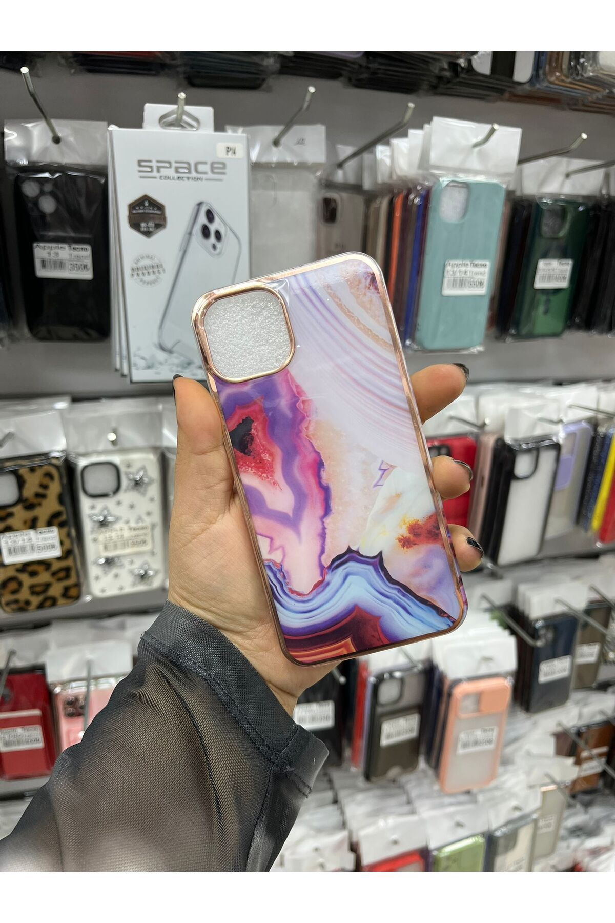 TECNOTREND Apple iPhone 13/14 Uyumlu mermer desenli silikon kılıf