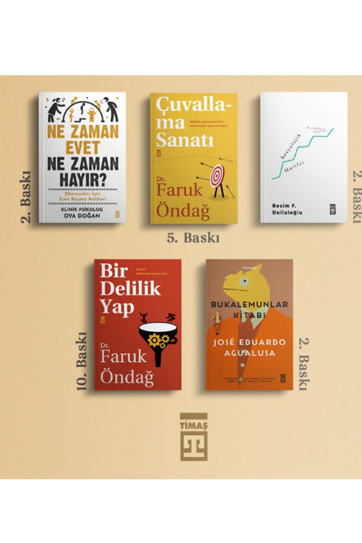 Timaş Yayınları Bukalemunlar Kitabı,Ne Zaman Evet,Çuvallama Sanatı,Sosyolojik Marifet,Bir Delilik Yap(5kitap)
