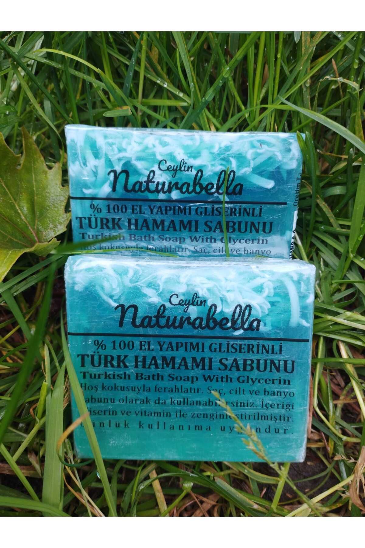 Naturabella % 100 Doğal El Yapımı Cilt Ferahlatıcı Özellikli, Gliserinli Türk Hamamı Cilt ve Banyo Sabunu, 2'li