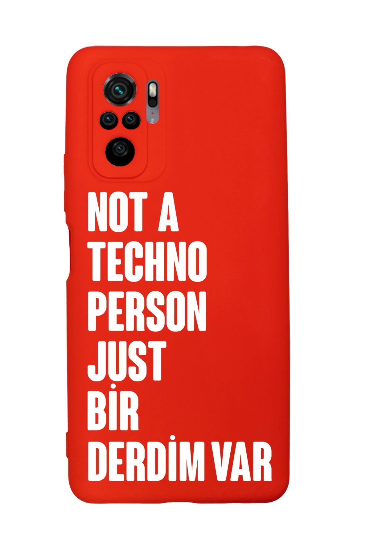 mooodcase Redmi Note 10 / 10s Uyumlu Not Techno Person Just Bir Derdim Var Desenli Telefon Kılıfı