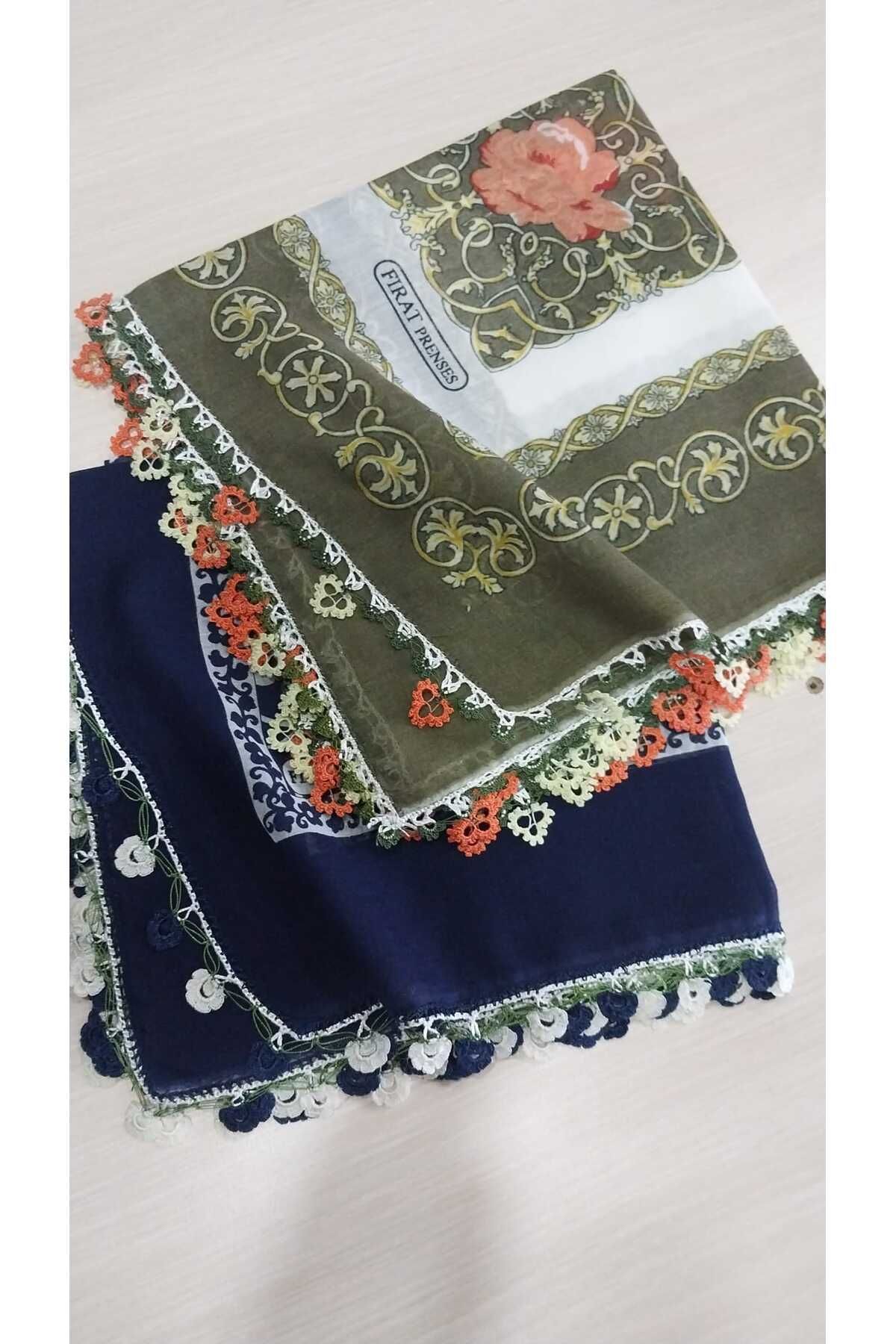 Papatyam El işi 2 Adet Tığ Oyalı Yazma/Tığ İşi yazma/vintage/Çeyizlik Yemeni/100x100/Pamuklu/