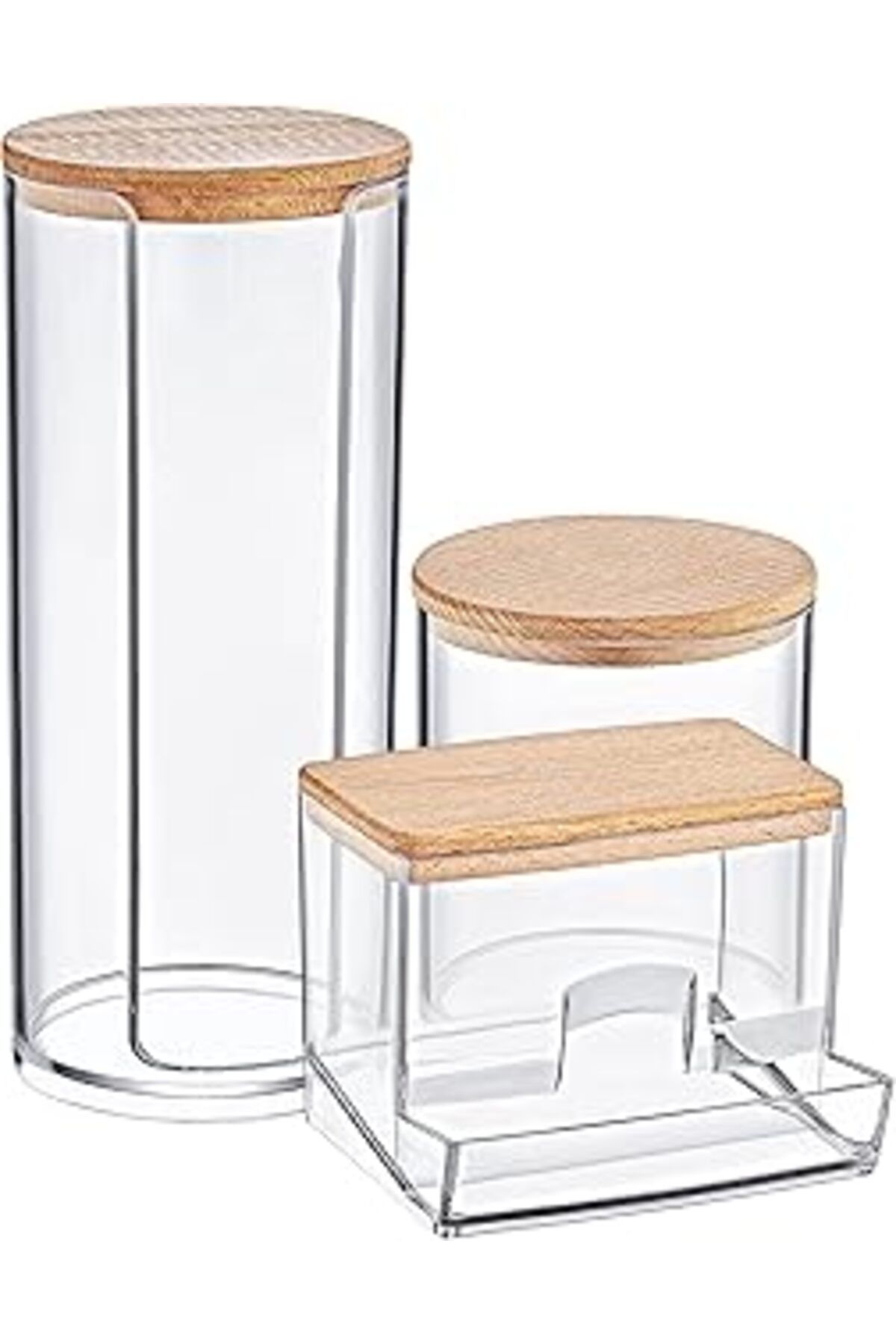karadağsb Ahşap Kapak 3 Lü Akrilik Organizer Set