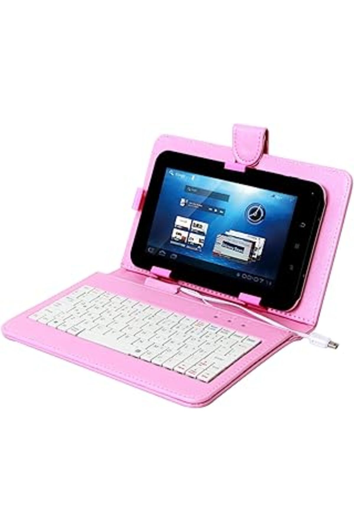 karadağsb Everest Kb-Tab07 7" Pembe Micro+Mini Usb Türkçe Q Klavye Tablet Pc Kılıfı