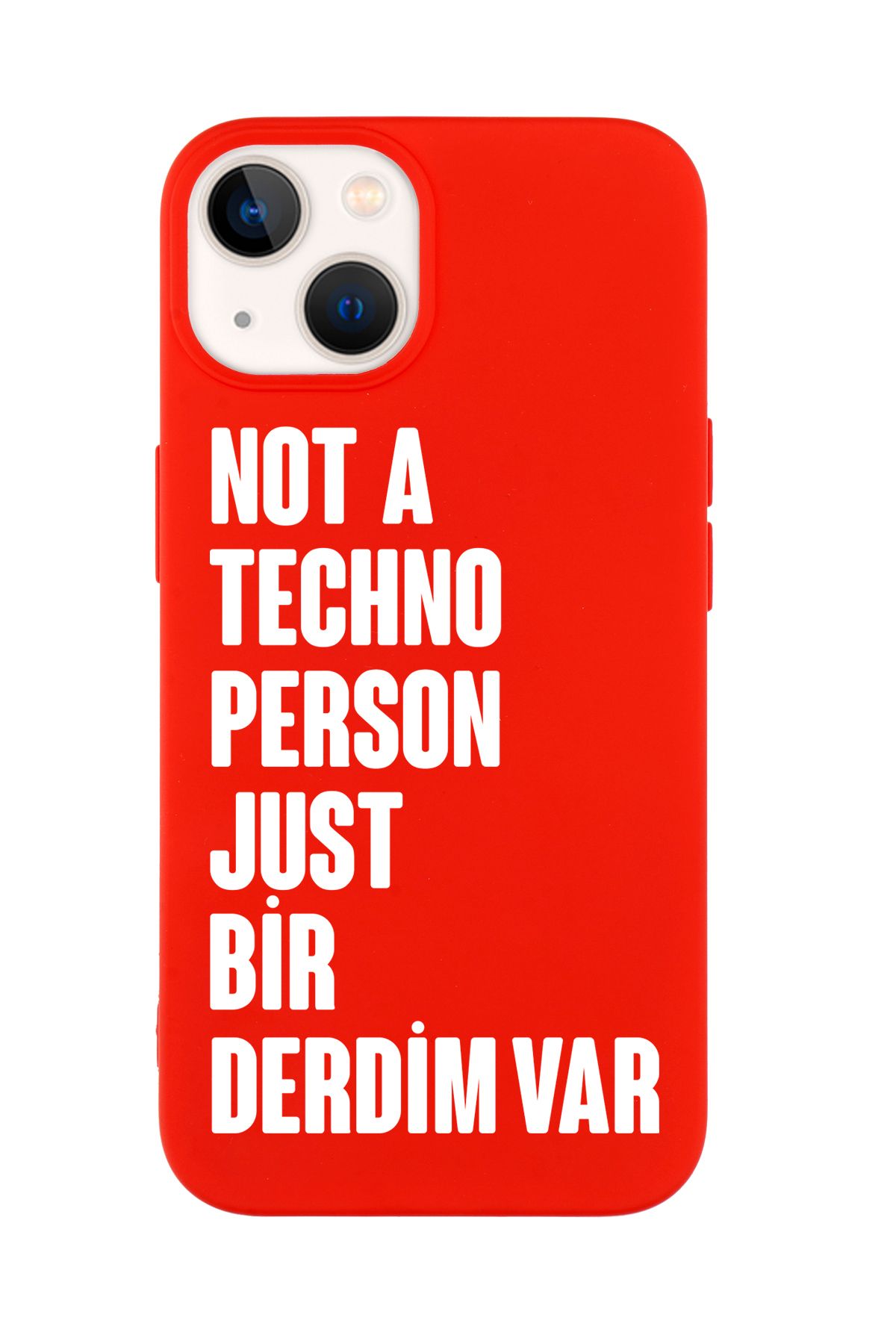 mooodcase iPhone 14 Uyumlu Not Techno Person Just Bir Derdim Var Desenli Telefon Kılıfı