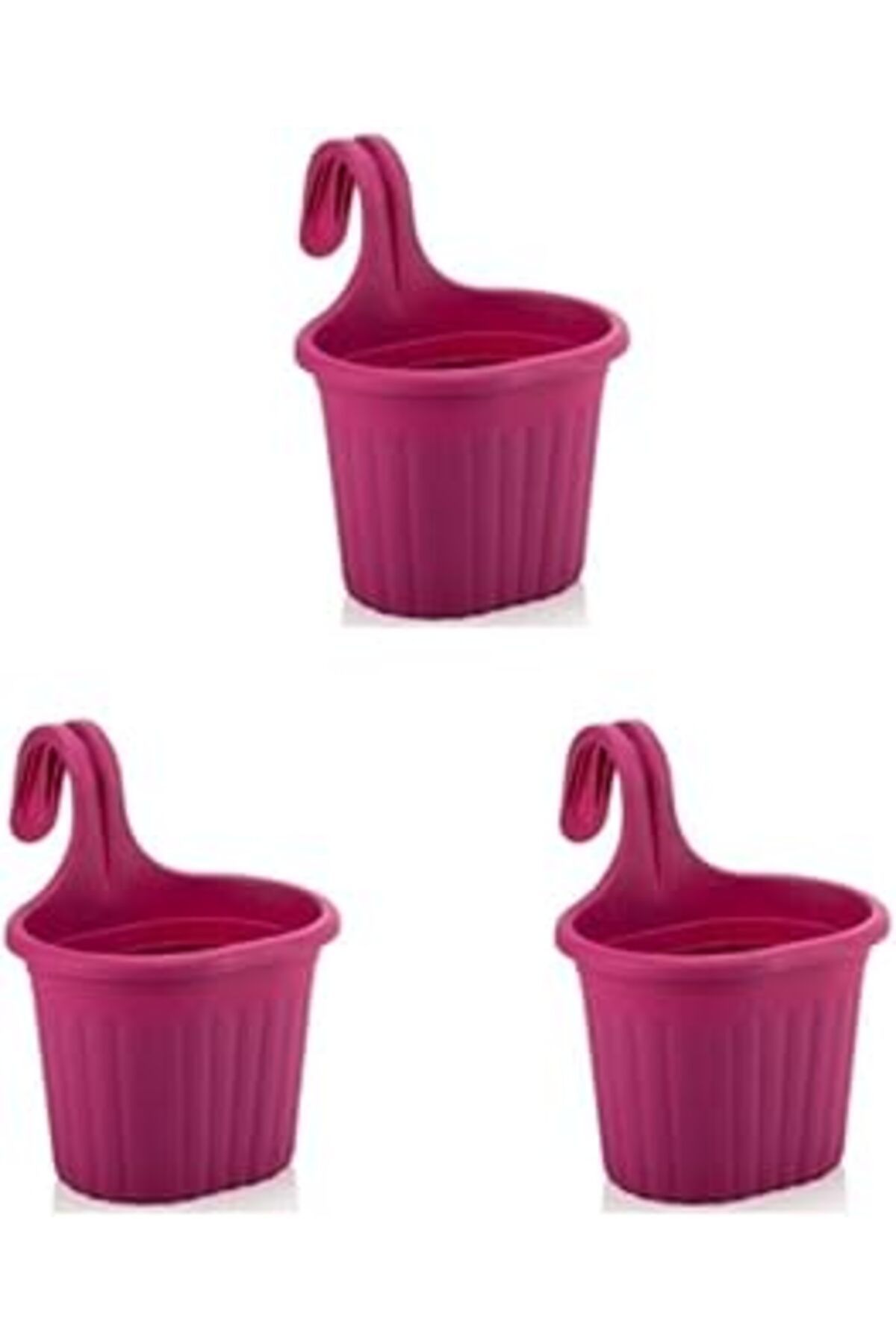 karadağsb Tom1 Asma Balkon Saksi Seti, 3 L, 3 Adet, Fusya