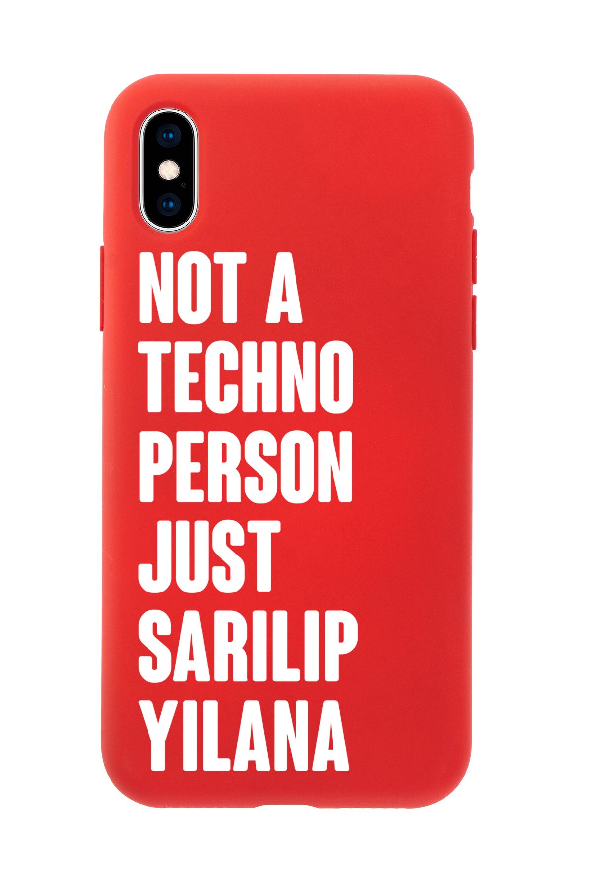 mooodcase iPhone X / Xs Uyumlu Not Techno Person Just Sarılıp Yılana Desenli Telefon Kılıfı