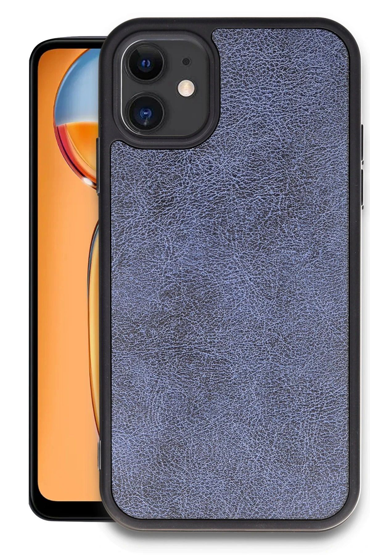 NewFace iPhone 11 Kılıf Aras Deri Kapak - Lacivert INSLM