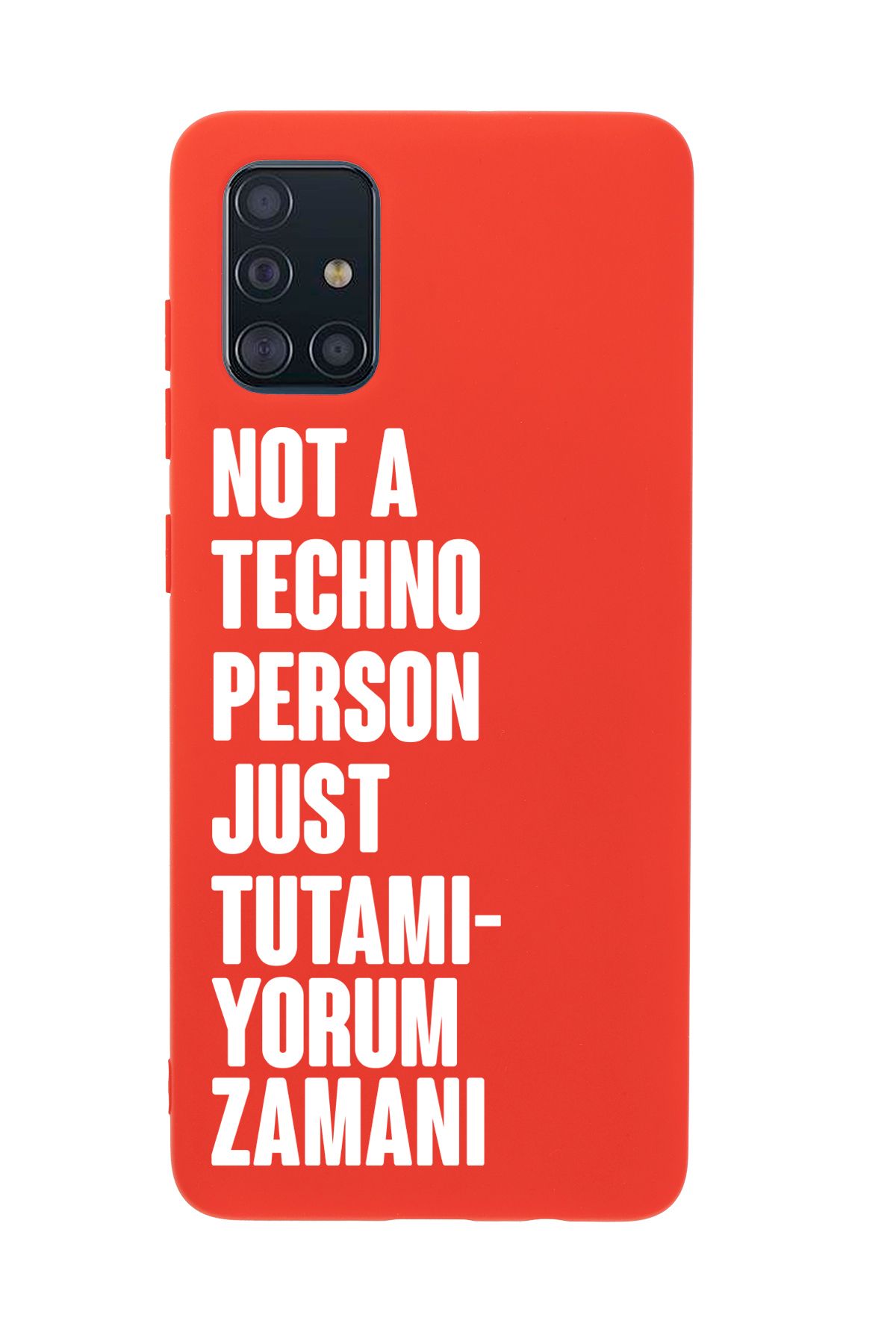 mooodcase Samsung A51 Uyumlu Not Techno Person Just Tutamıyorum Zamanı Desenli Telefon Kılıfı