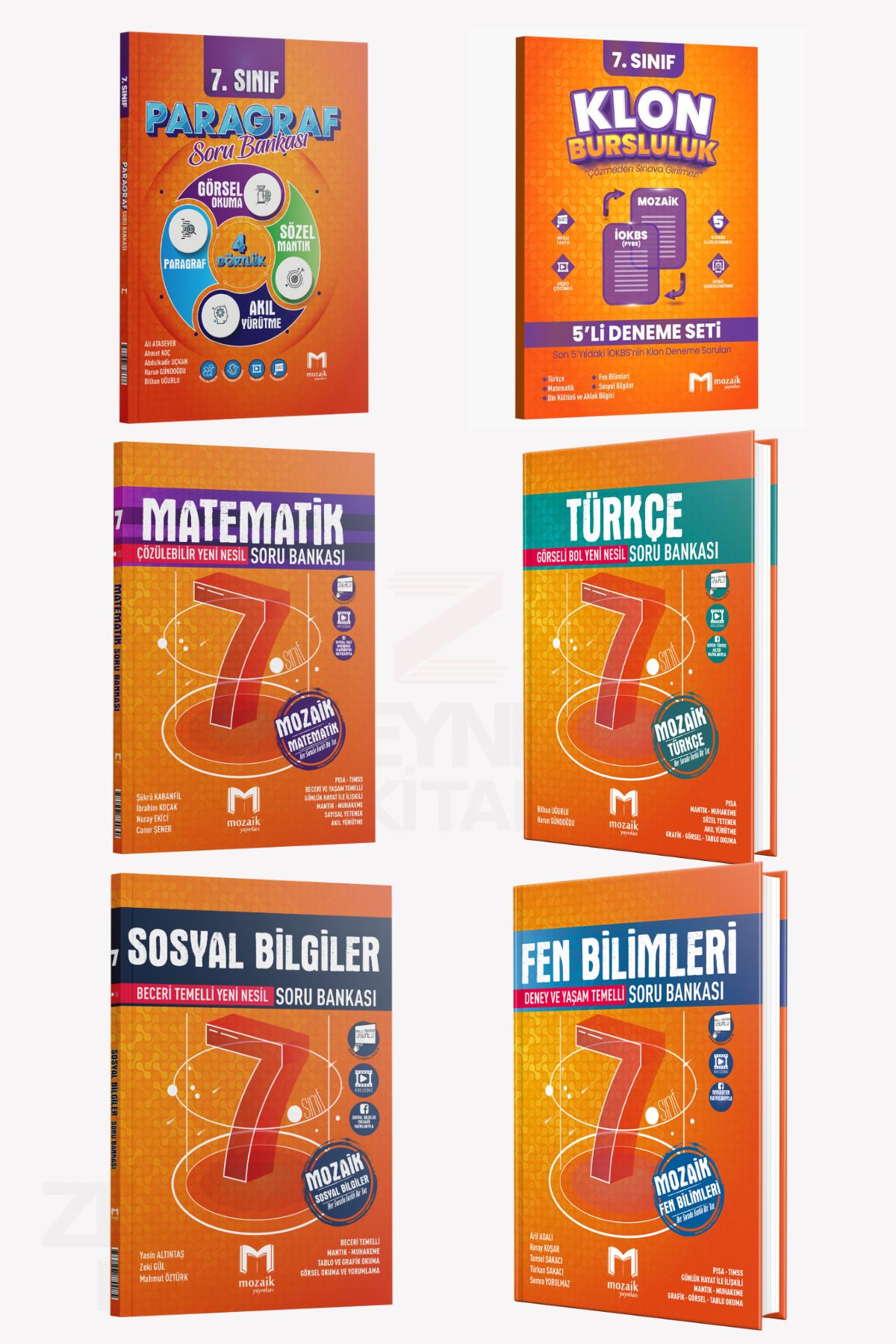 Mozaik Yayınları 7.Sınıf Tüm Dersler Soru Bankası Seti 6 Kitap