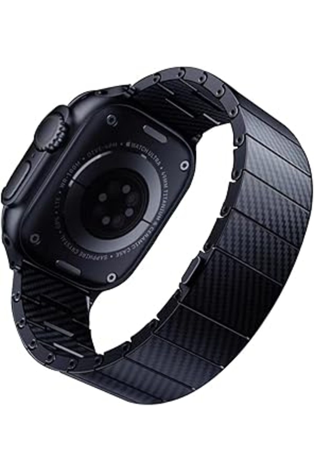 karadağsb Zore Apple İle Uyumlu Watch 38Mm/40Mm Krd-90 600D Karbon Fiber Kordon Siyah