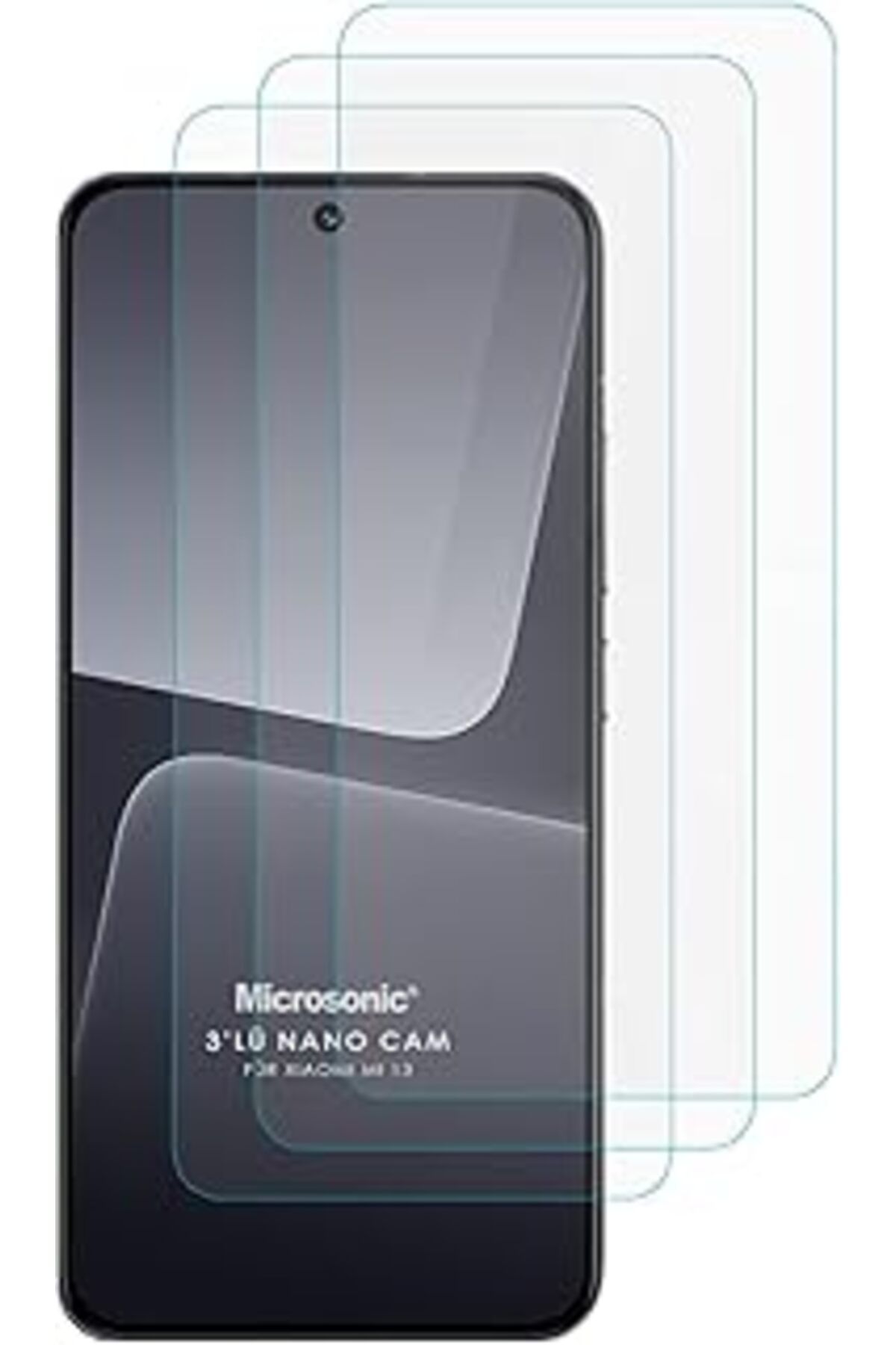 Karachil Microsonic Xiaomi Mi 13 Screen Protector Nano Glass Cam Ekran Koruyucu (3`Lü Paket) [Mi 13 Ile Uyum