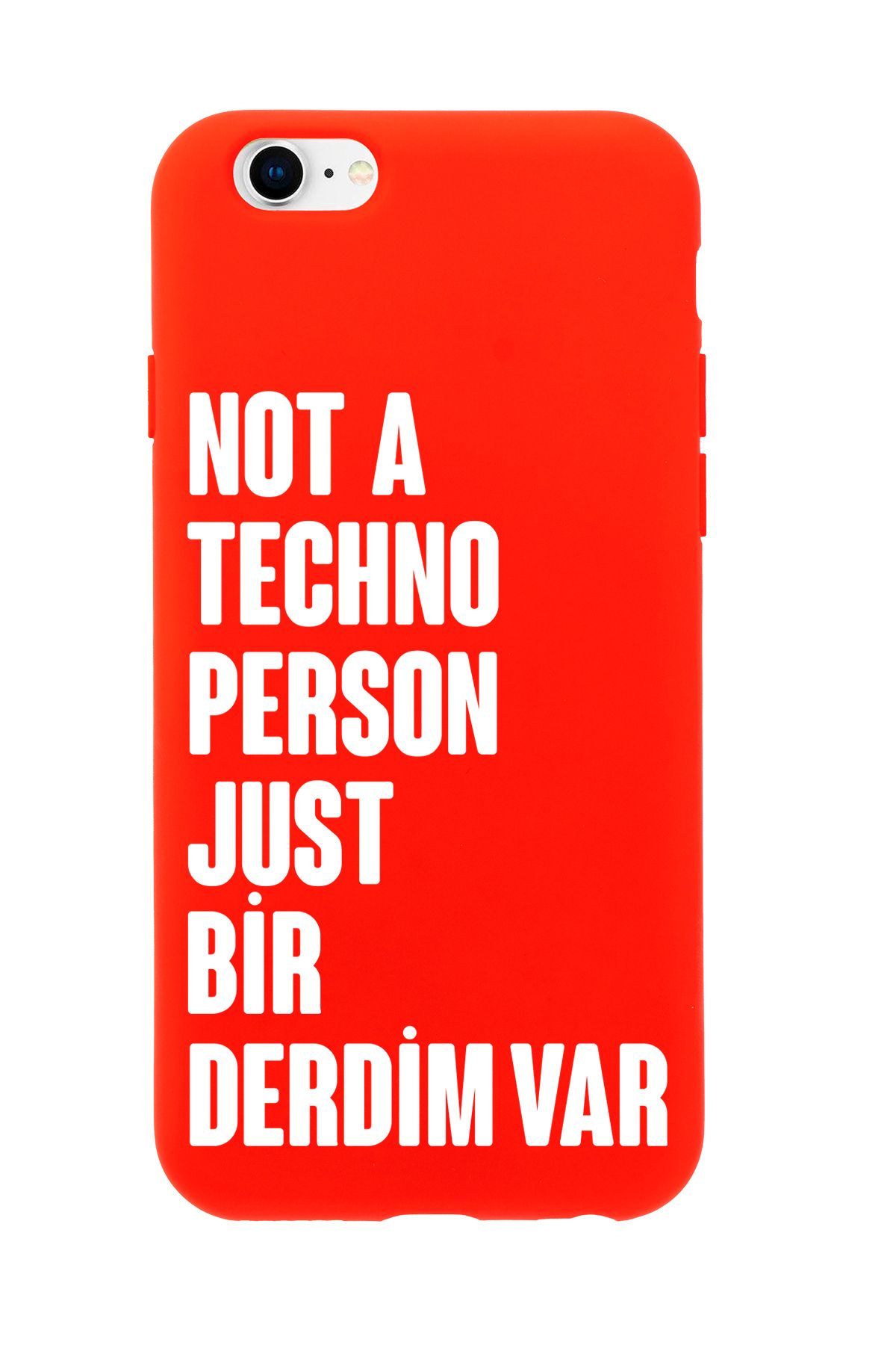 mooodcase iPhone 6 / 6s Uyumlu Not Techno Person Just Bir Derdim Var Desenli Telefon Kılıfı