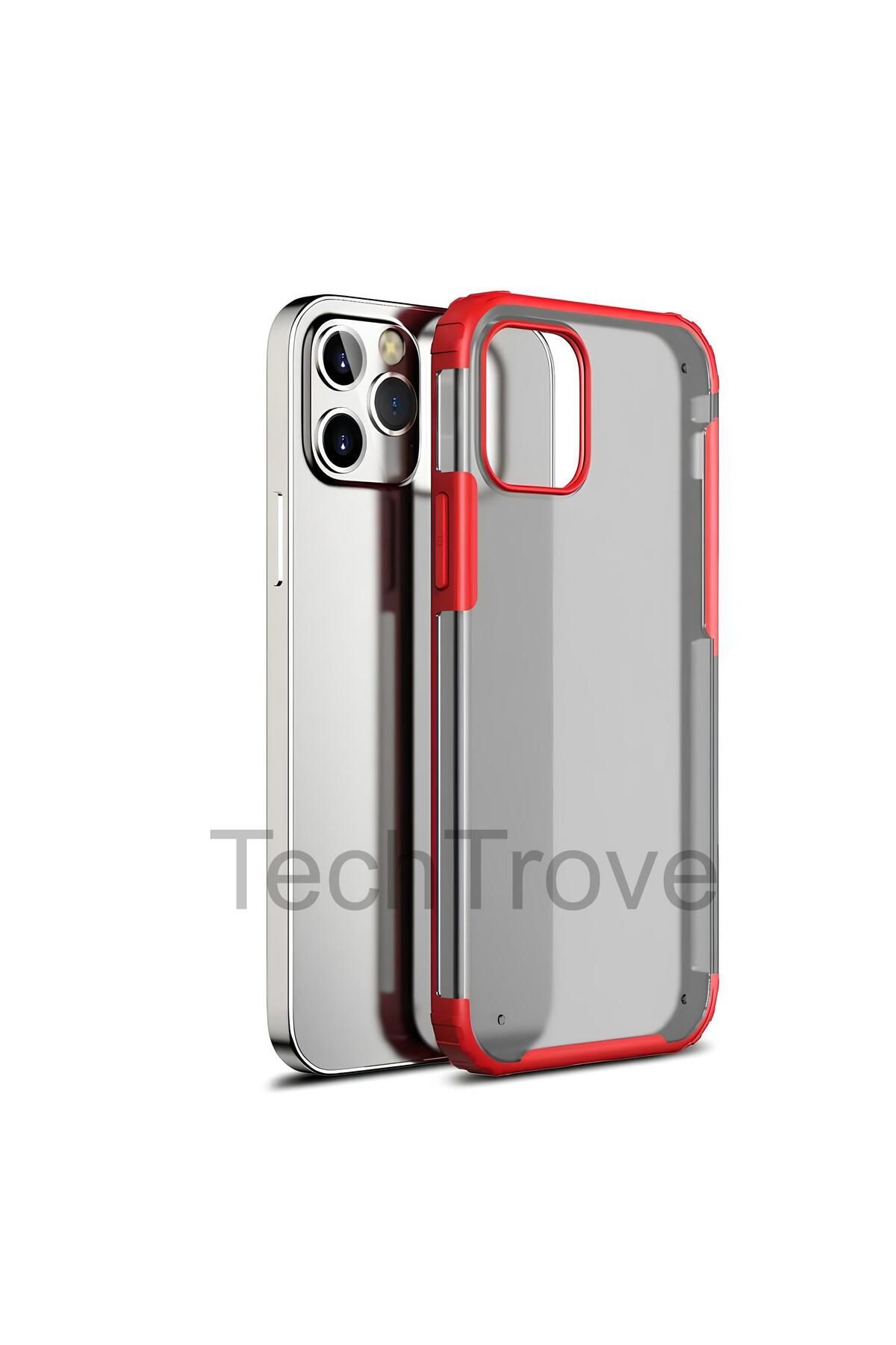 TechTrove Apple iPhone 12 Pro Max Kılıf Extra Korumalı Arkası Şeffaf Slikon Kapak