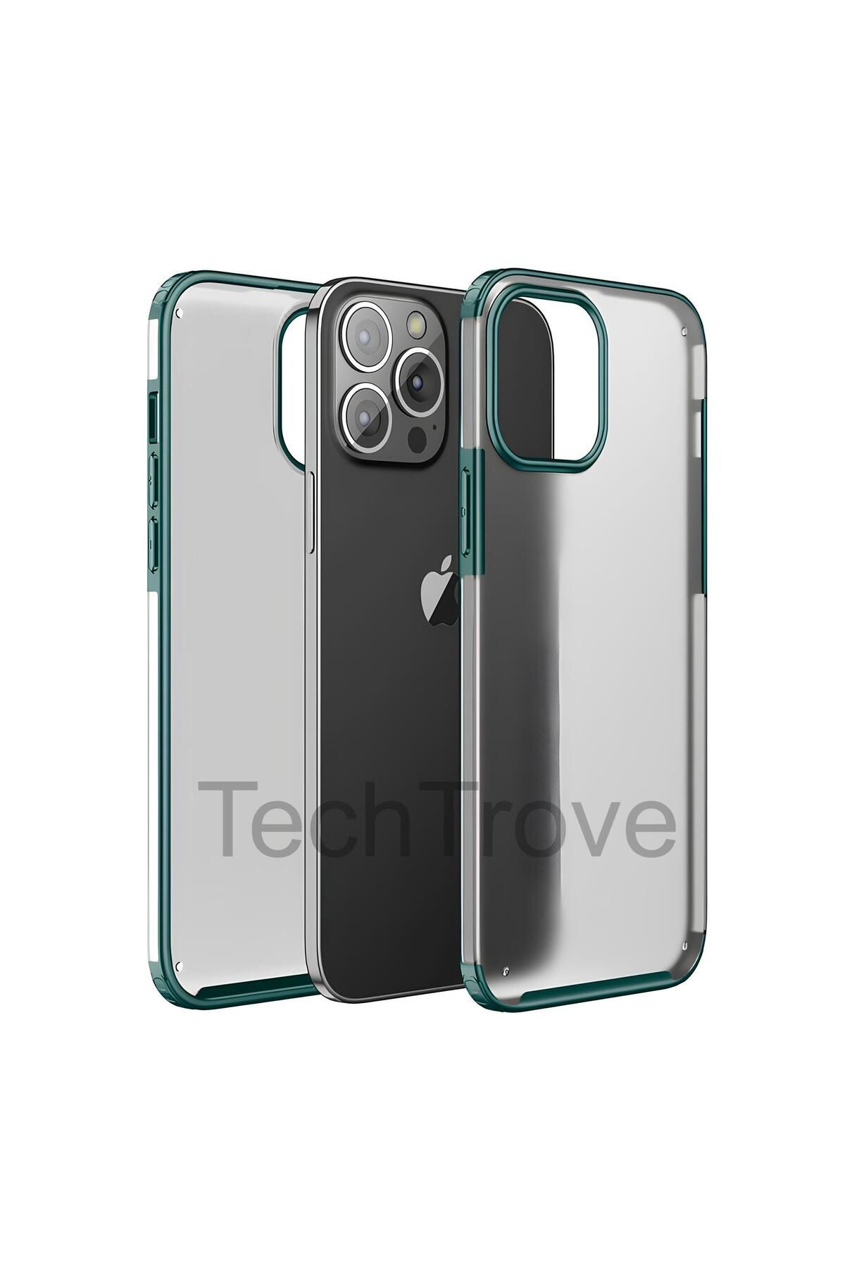 TechTrove Apple iPhone 13 Pro Kılıf Extra Korumalı Arkası Şeffaf Slikon Kapak