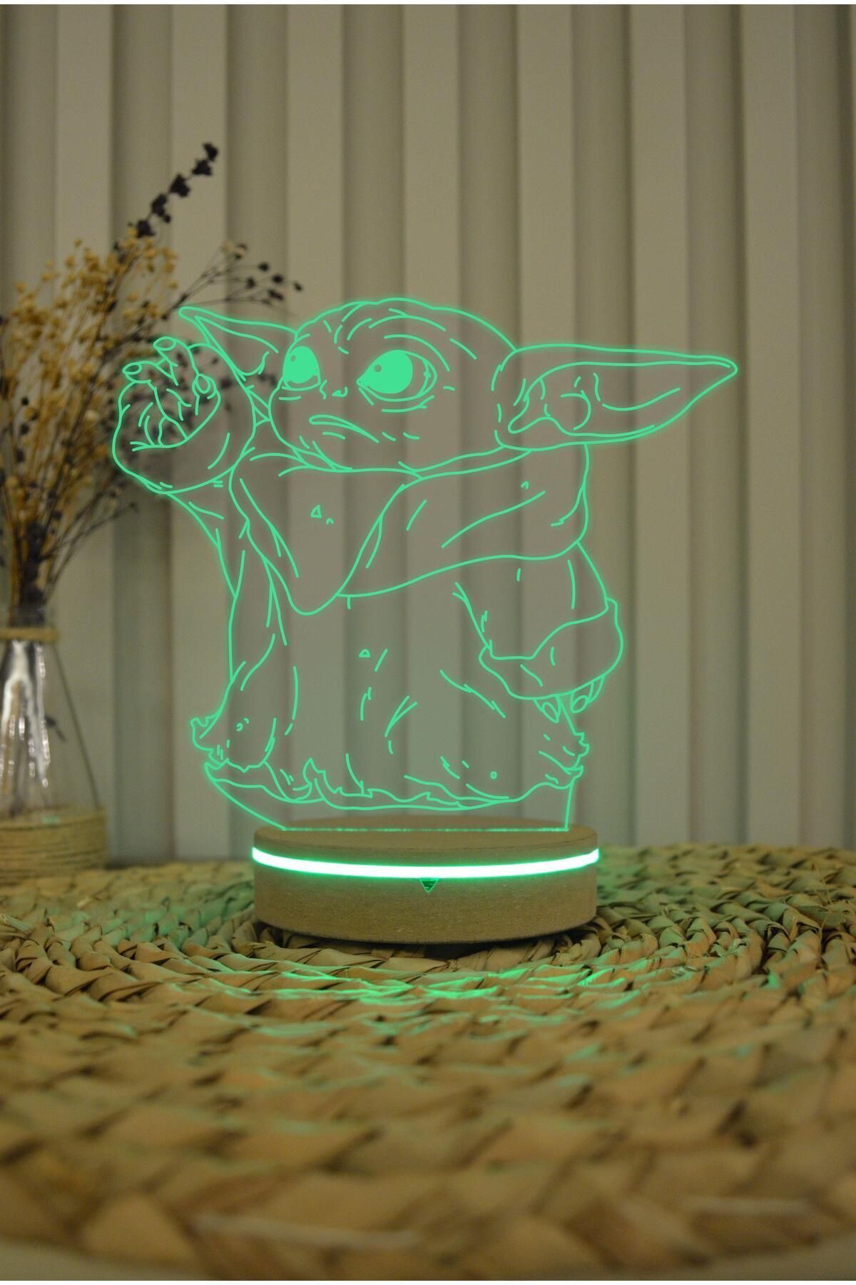 Yubi Design Baby Yoda , Star Wars - 3 Boyutlu 16 Renk Dekoratif Gece Lambası 3d