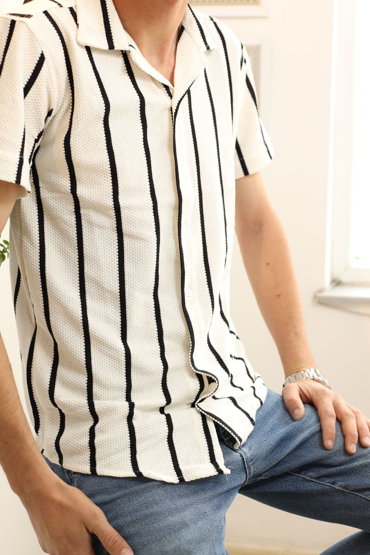 Butik Erkek Slim Fit Örme Gömlek – Rahat Kesim, Şık Tasarım, Mevsimlik Kumaş