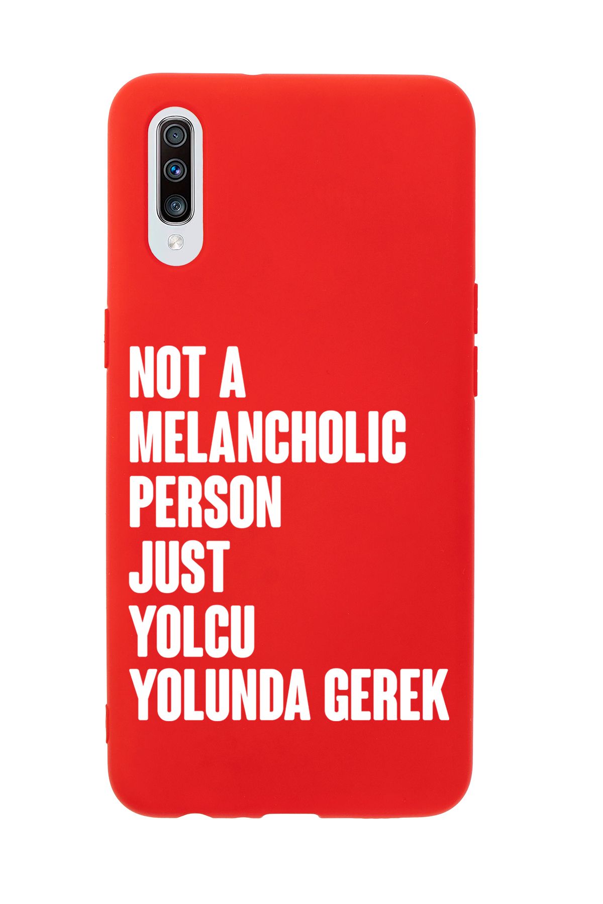 mooodcase Samsung A70 Uyumlu Not Melancholic Person Just Yolcu Yolunda Desenli Telefon Kılıfı