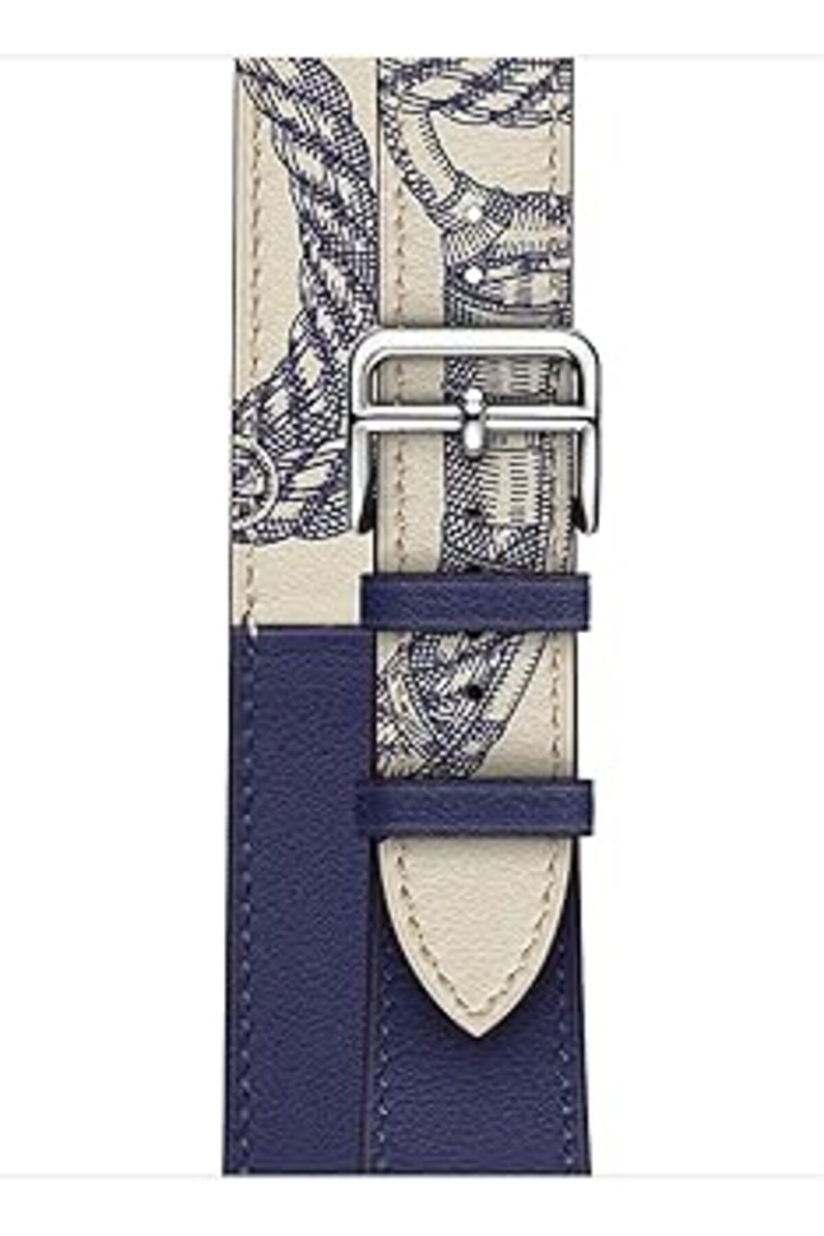 karadağsb Microsonic Apple Watch Series 4 44Mm Swift Leather Double Tour Strap Lacivert