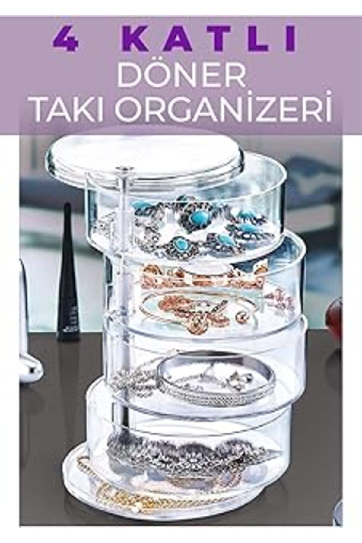 karadağsb Pd-Home 4 Katlı Döner Takı Organizeri