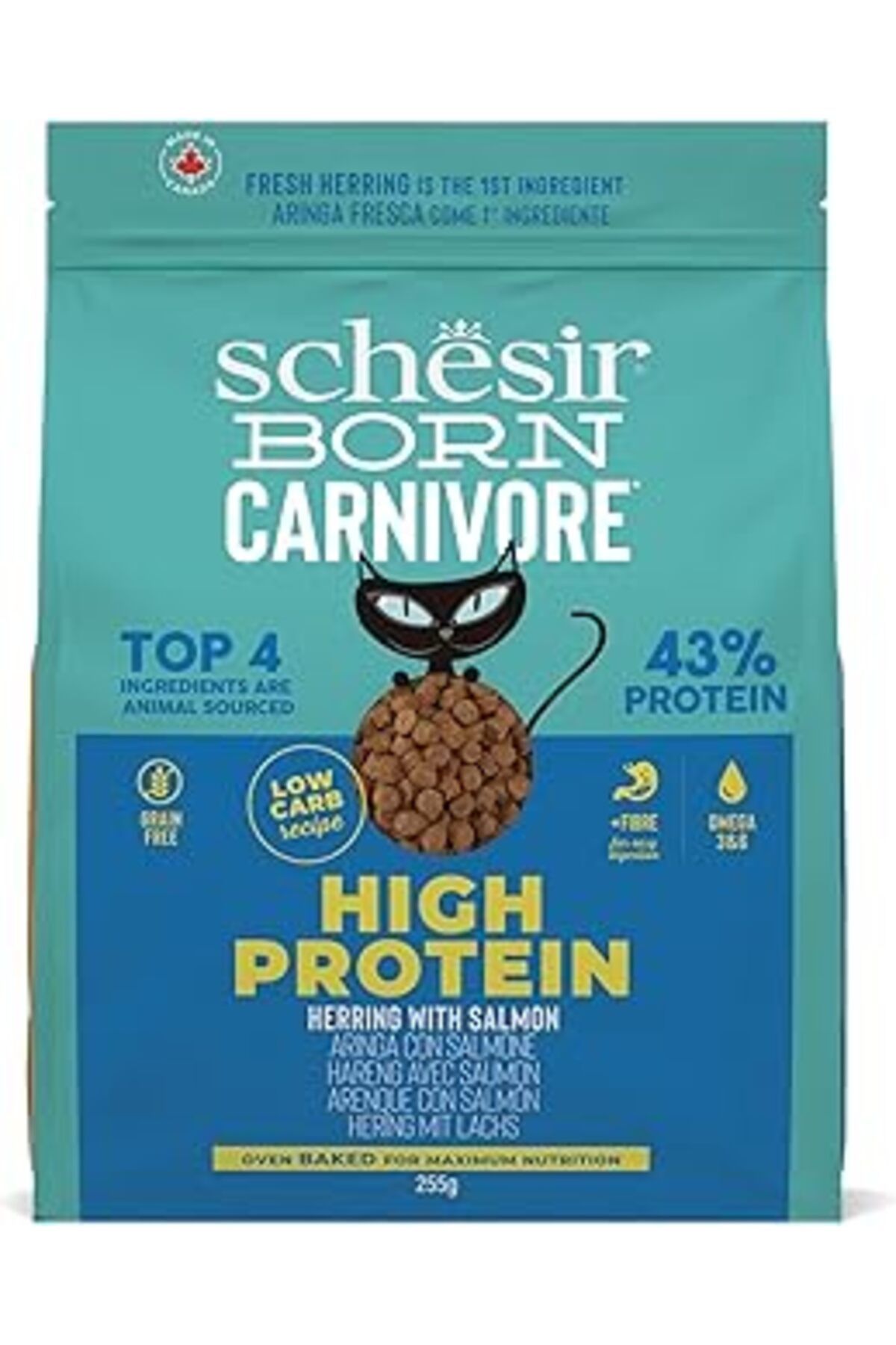 karadağsb Schesir Born Carnivore Somonlu Ve Ringa Balıklı Yetişkin Kedi Maması 255G