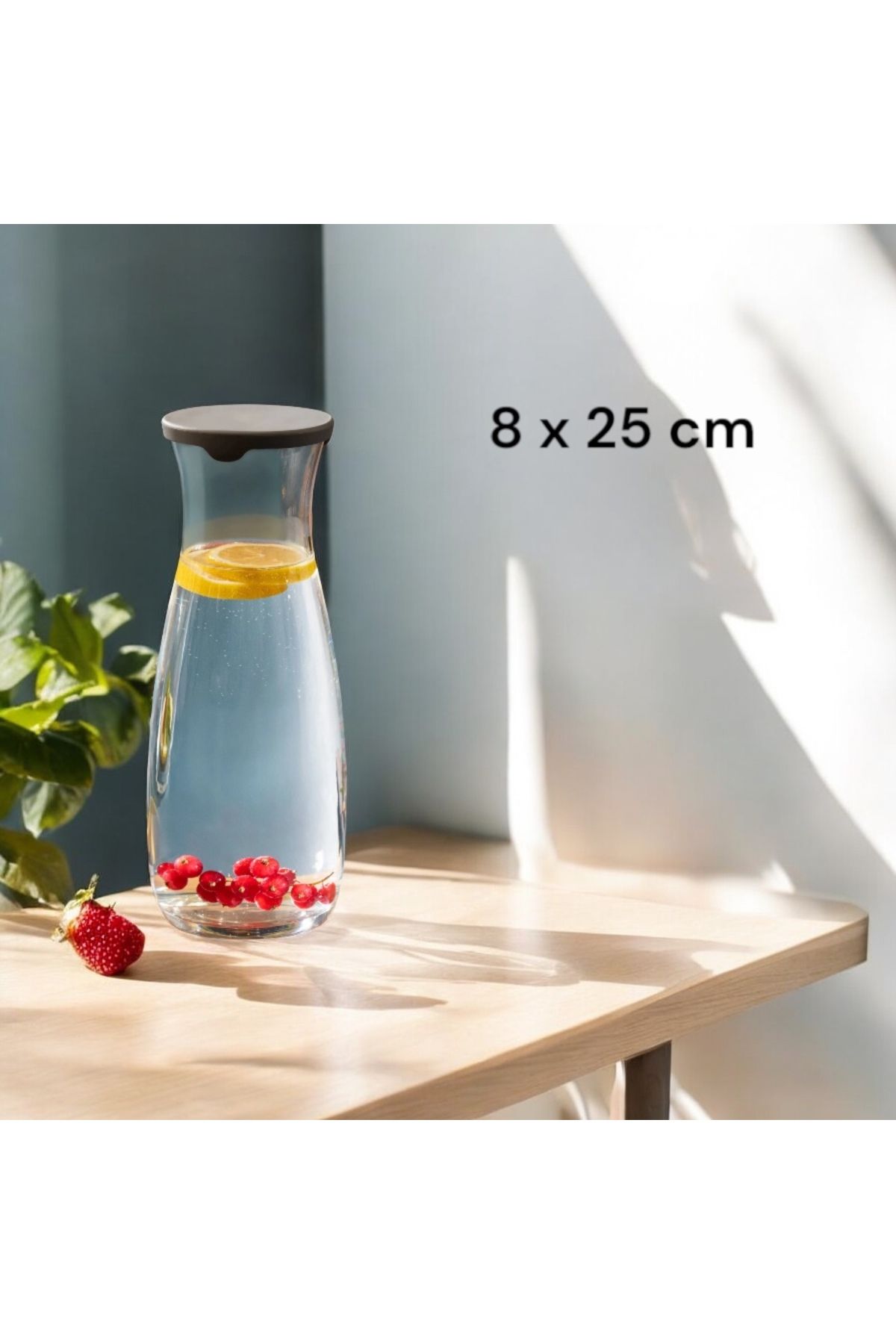 Madame Coco Diamanta Kapaklı Karaf Surahi 1 Adet Tekli 1200 ml Cam