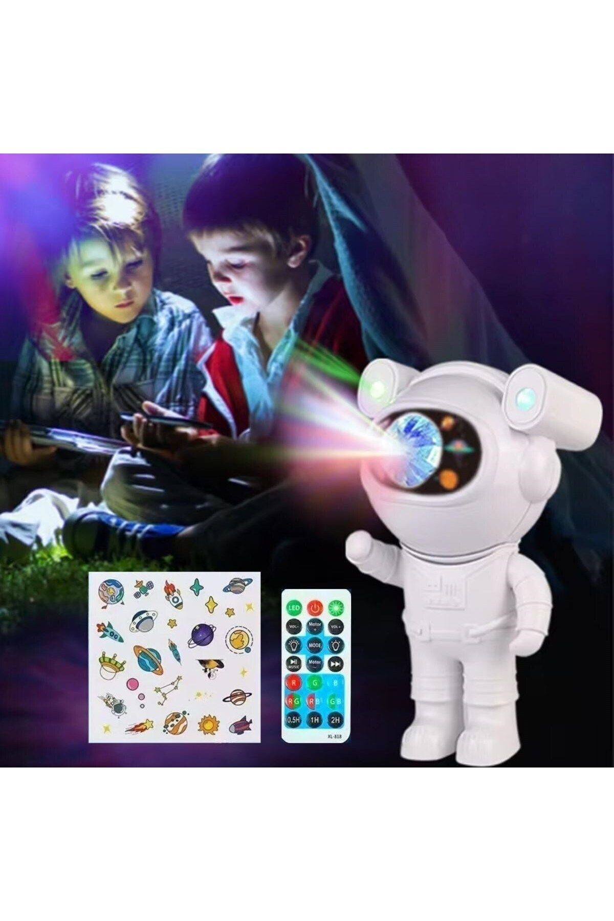 Df group Buffer® Stickerlı ,kumandalı Astronot Model Gece Lambası