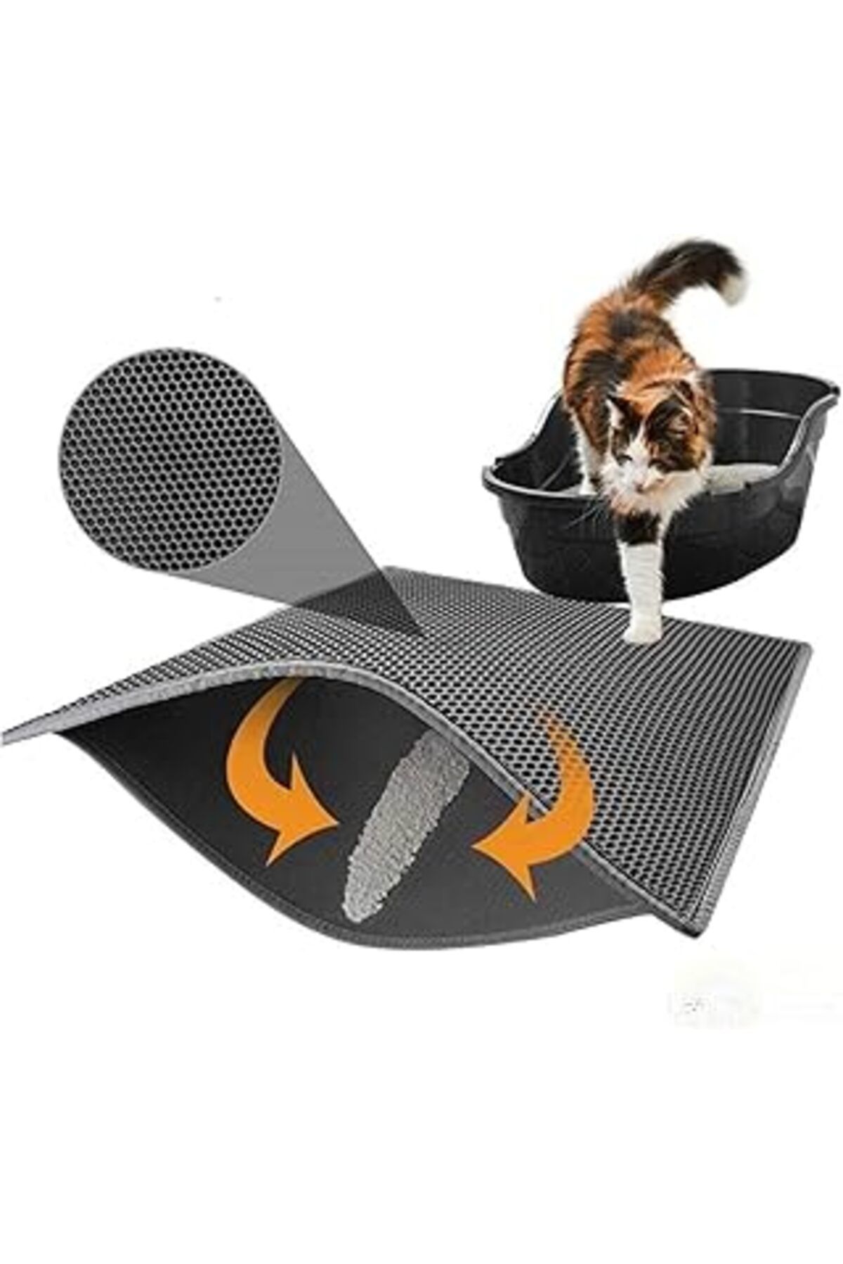 karadağsb Yıldızhane Elekli Kedi Tuvalet Önü Paspası 60 X 45 Cm Gri