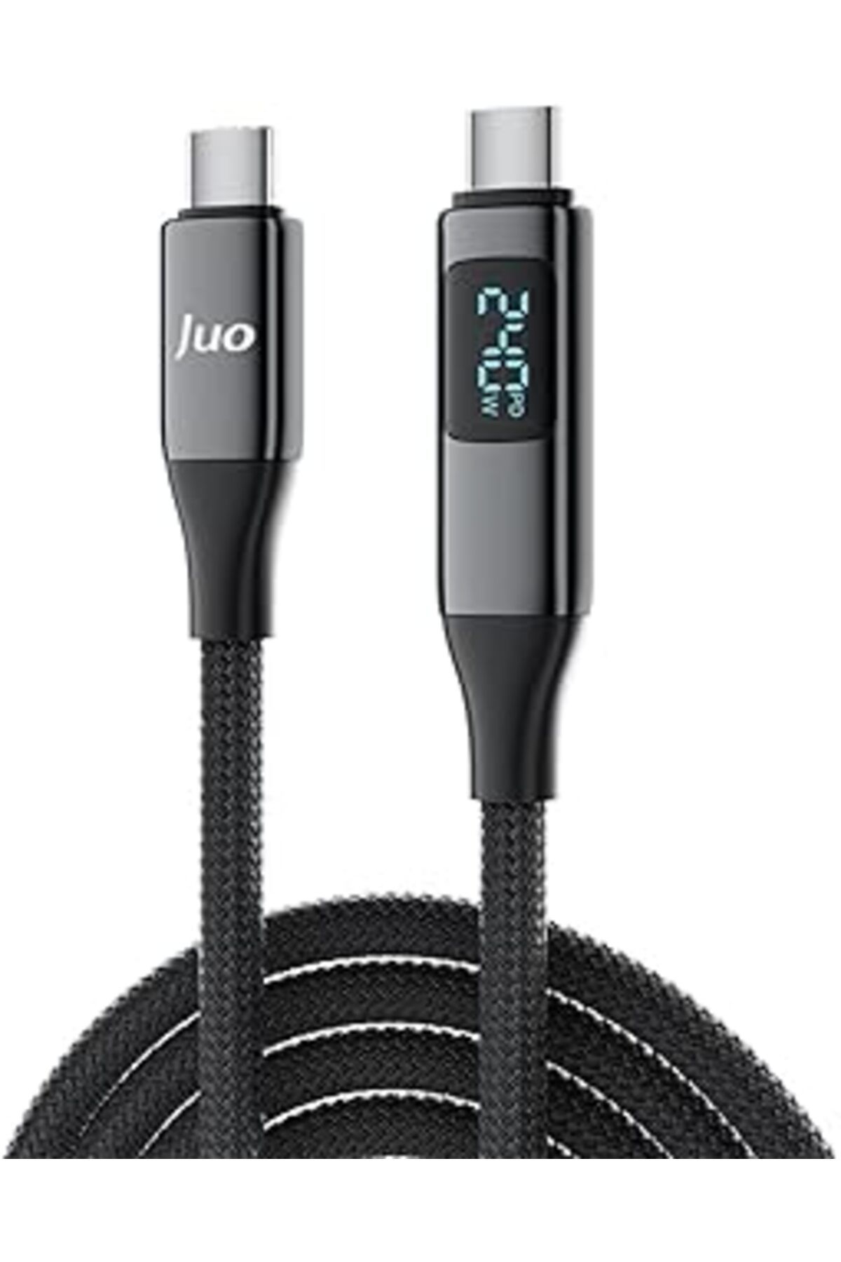 Pazarcan Juo 240W Usb 3.1 Gen2 10Gbps E-Mark Çipli Led Display 4K 60Hz Görüntü Ve Type-C Hızlı Şarj Kablosu