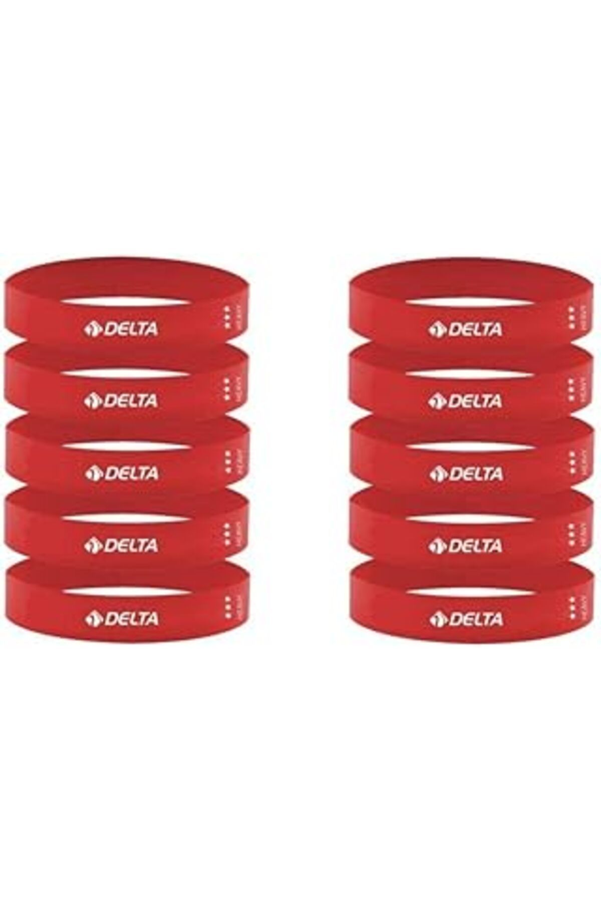 DENİZBİLİŞİM Delta 10 Adet Tam Sert Aerobik Band Latex Pilates Yoga Lastiği
