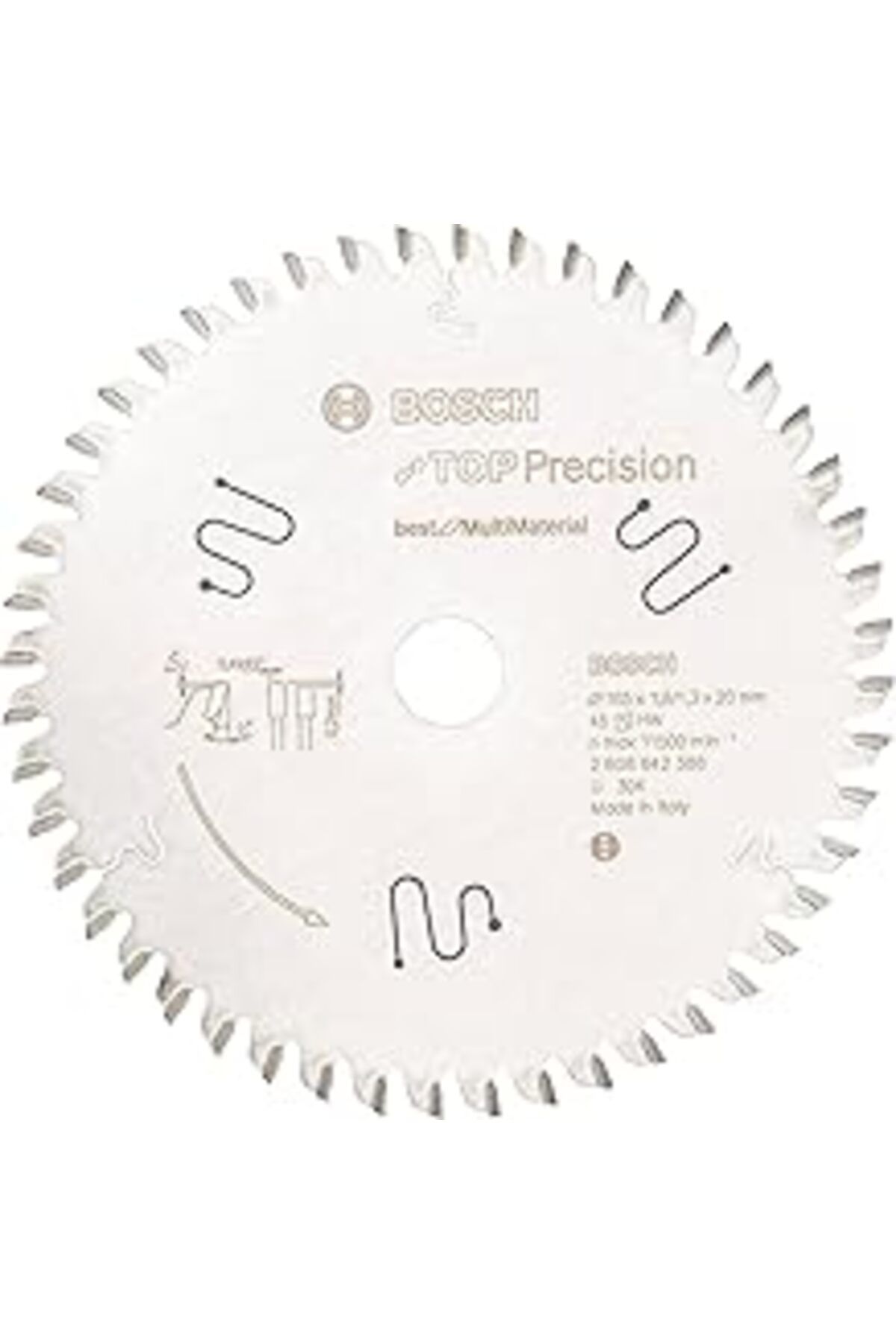 Pazarcan Bosch Dairesel Testere Bıçağı Top Precision Çok Aşamalı Malzeme, 165 X 20 X 1,8 Mm, 48, 2608642388