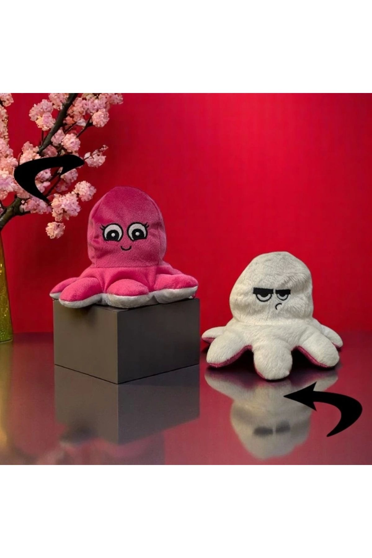 Wionland Pembe Beyaz Mood Ahtapot Peluş