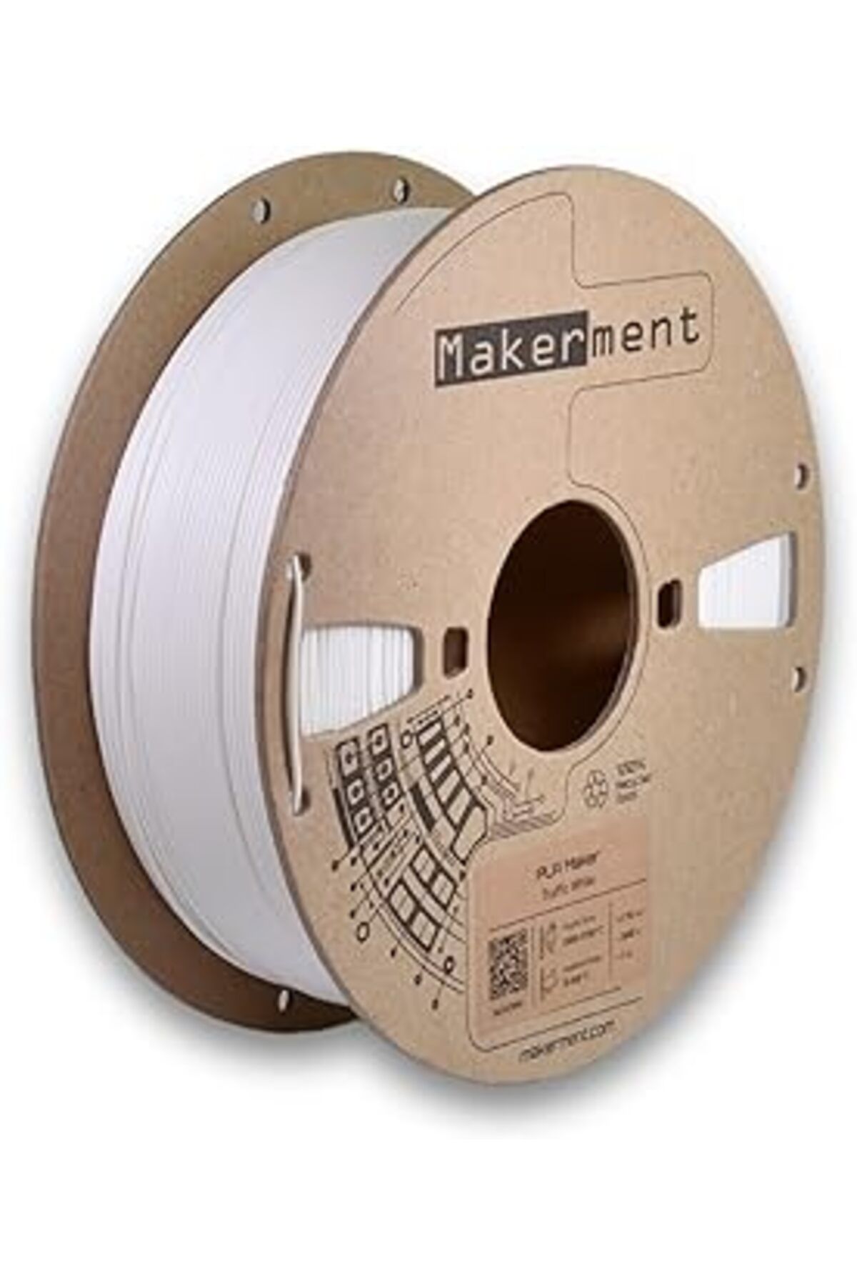 NZM TİCARET Makerment Pla Maker, 1.75Mm 1Kg 3D Yazıcı Pla Filament (Trafik Beyaz)