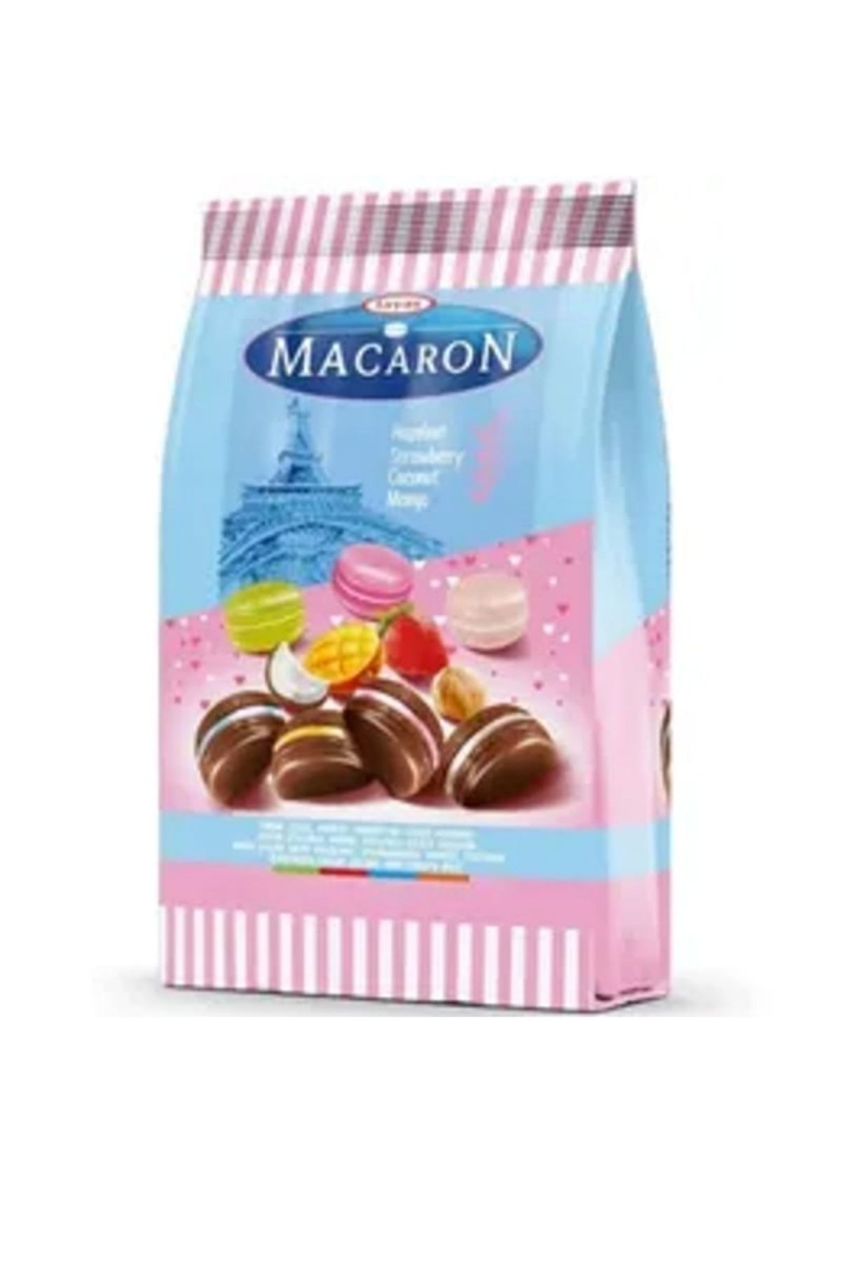 TAYAŞ Krema Dolgulu Ve Pirinç Patlaklı Sütlü Çikolatalı MAKARON FINDIK ÇİLEK MANGO HİNDİSTAN 400 GR