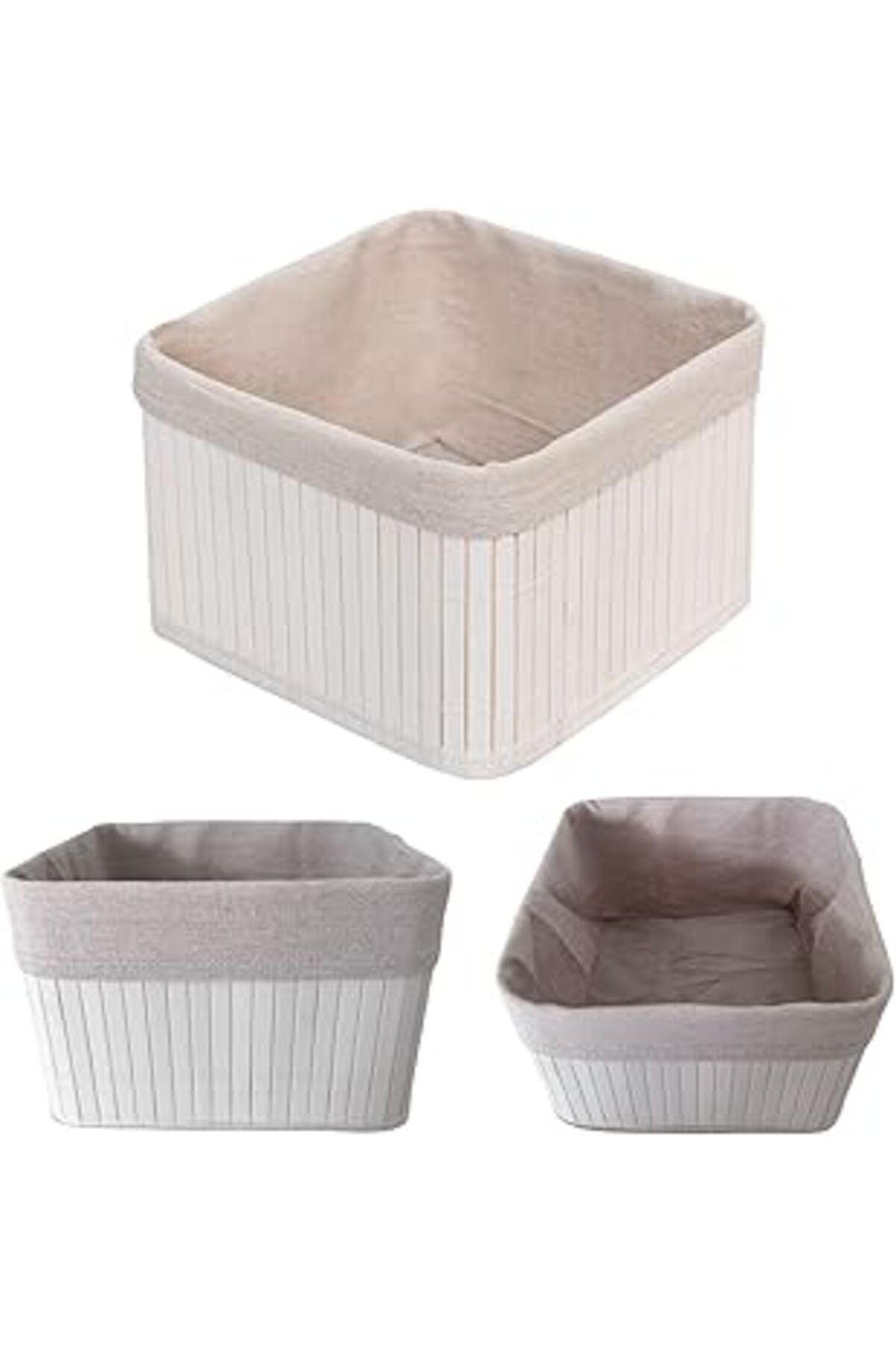 karadağsb Deconox Bambu Çok Amaçlı Saklama Kutusu Düzenleyici Kare Organizer, Dekoratif Bambu Düzenleyici Bey