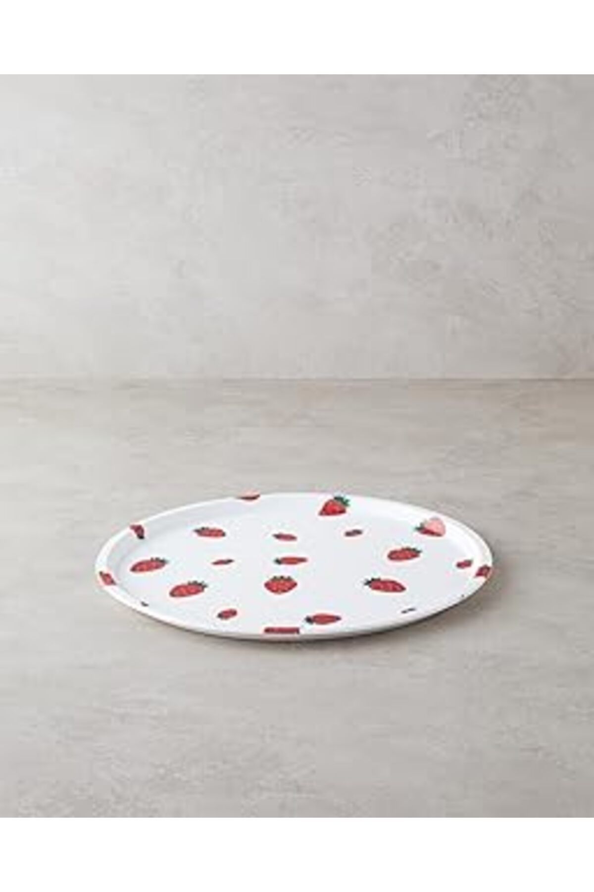 karadağsb English Home Strawberries Plastik Tepsi Beyaz - Kırmızı