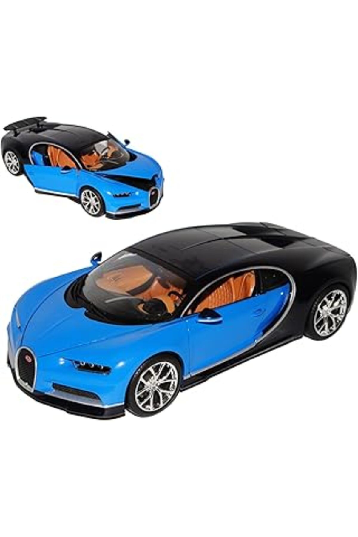 Mu Art Ahşap Bburago Bugatti Chiron Coupe Mavi 2016 1/18 Model Araba