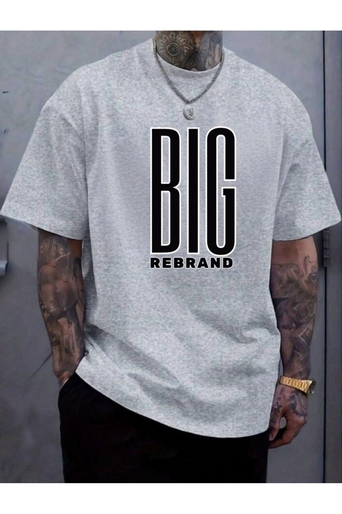 REBRAND Bisiklet Yaka Baskılı T-shirt Unisex Oversize